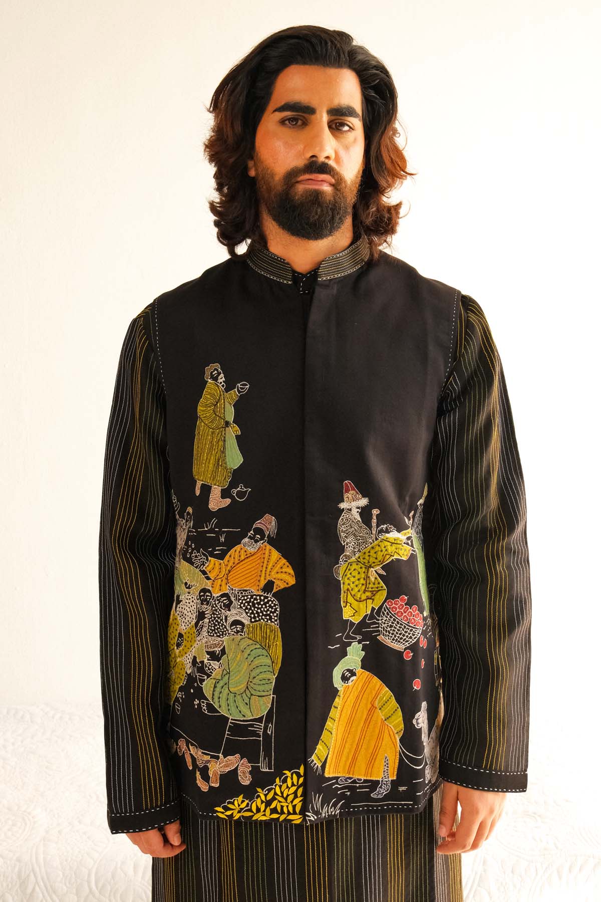 Black Applique Work Bundi set