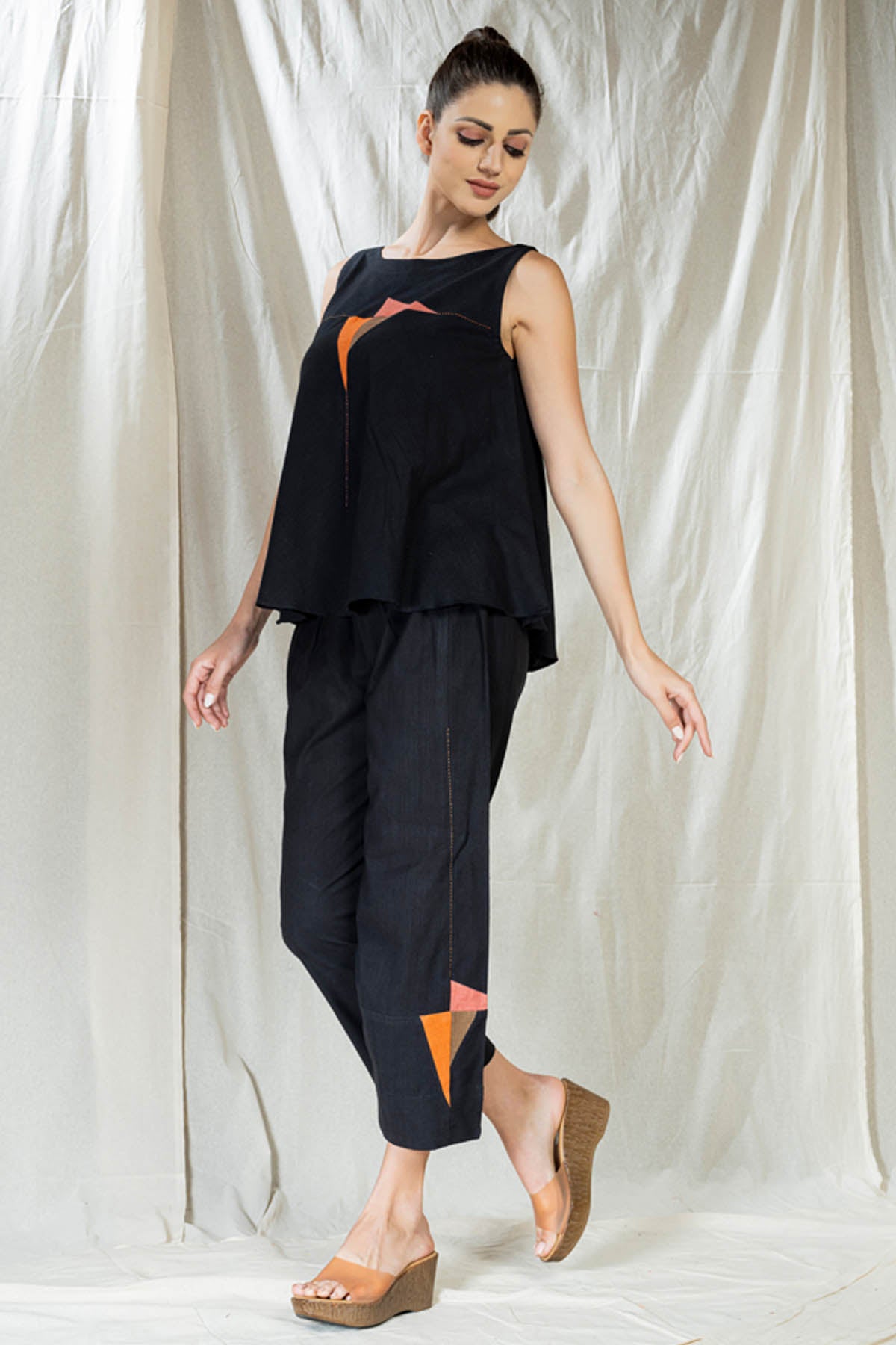 Black Applique Work Co-ord Set