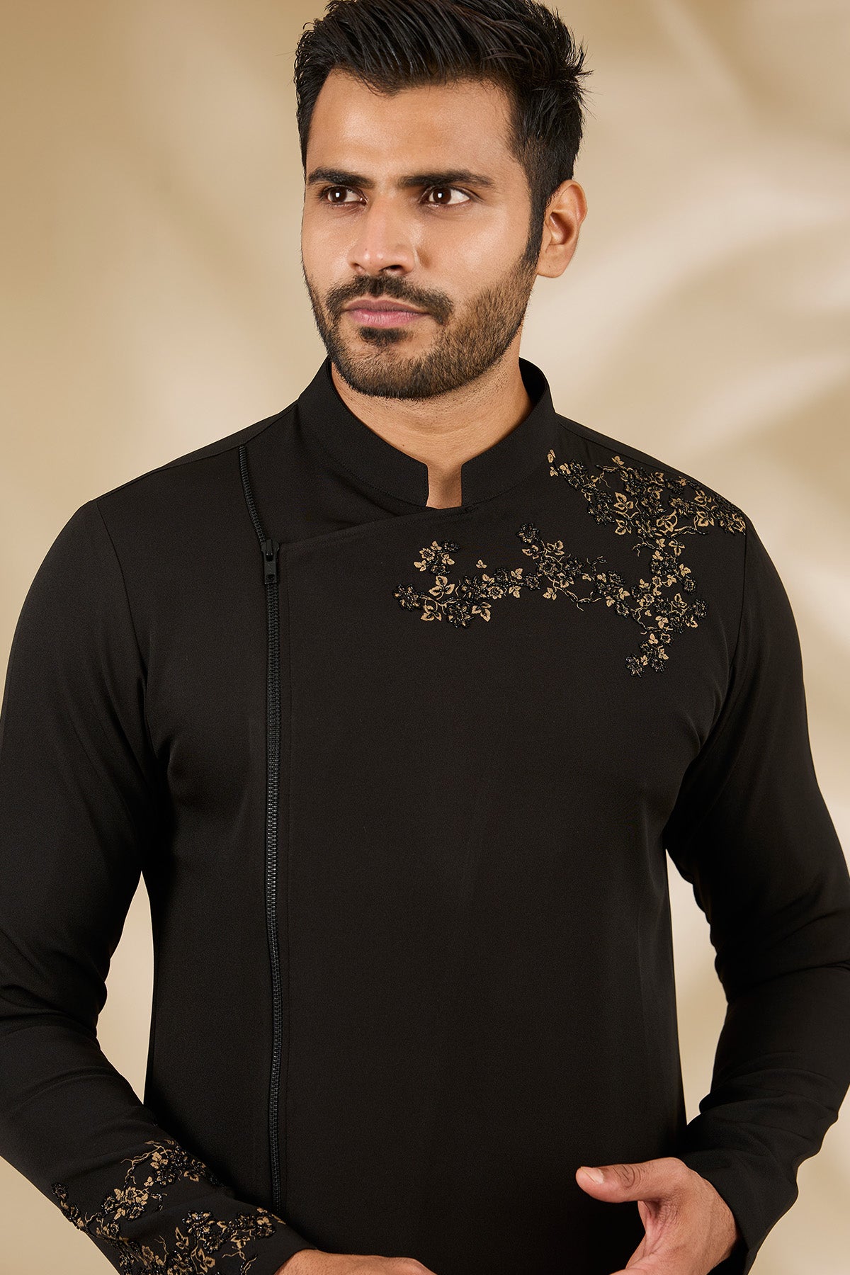 Black Asymmetric Kurta & Pants