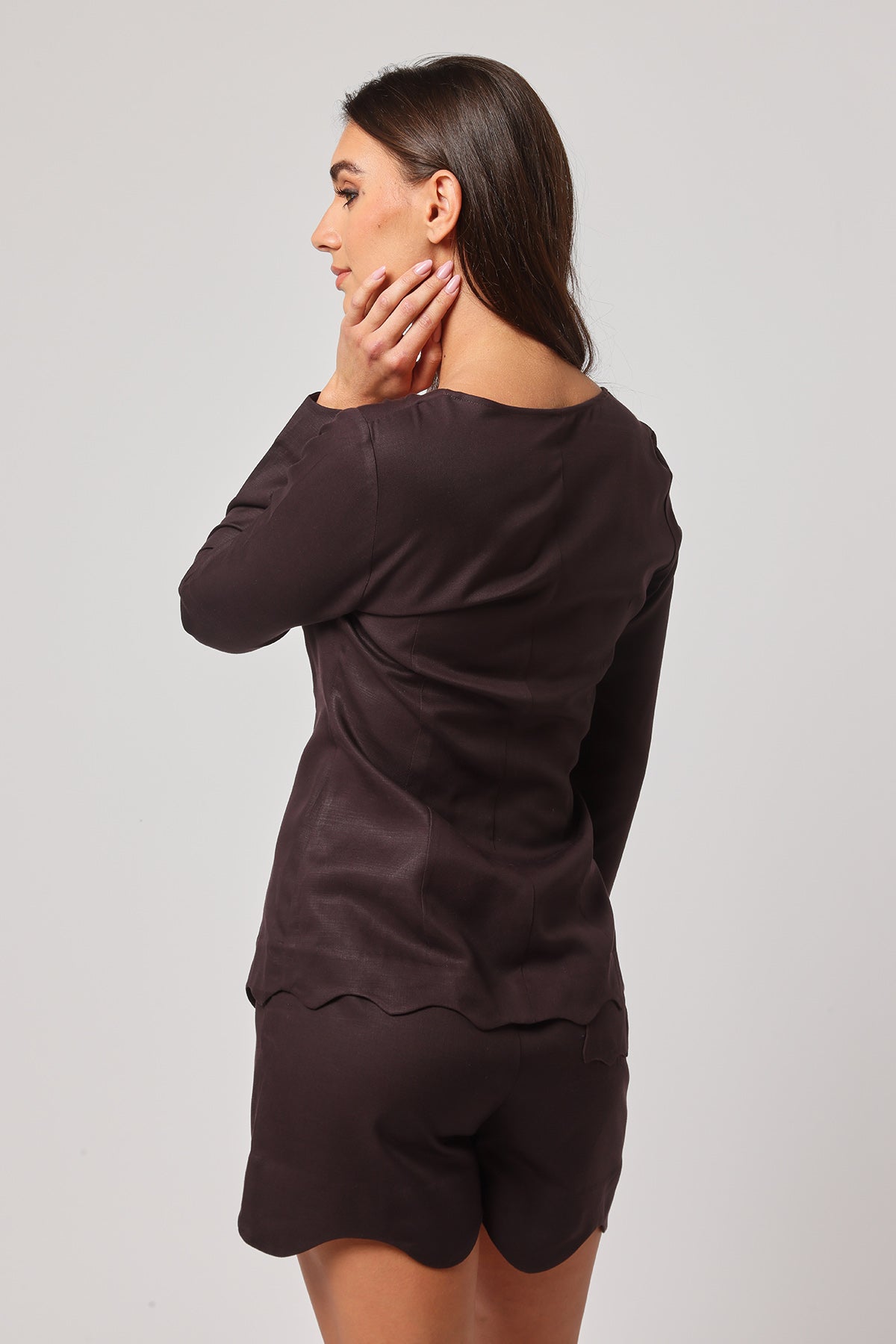 Black Asymmetrical Neck Top