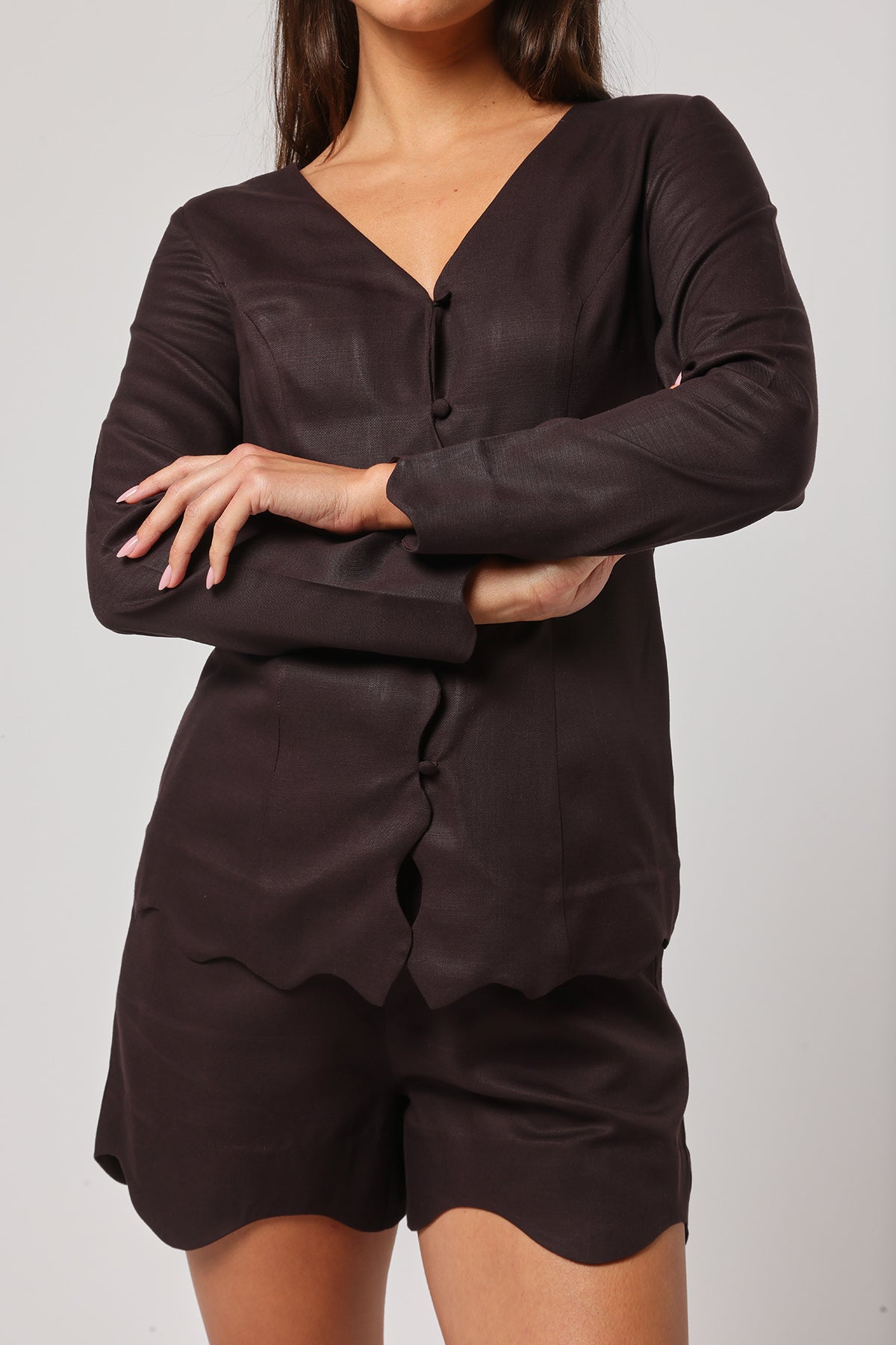 Black Asymmetrical Neck Top