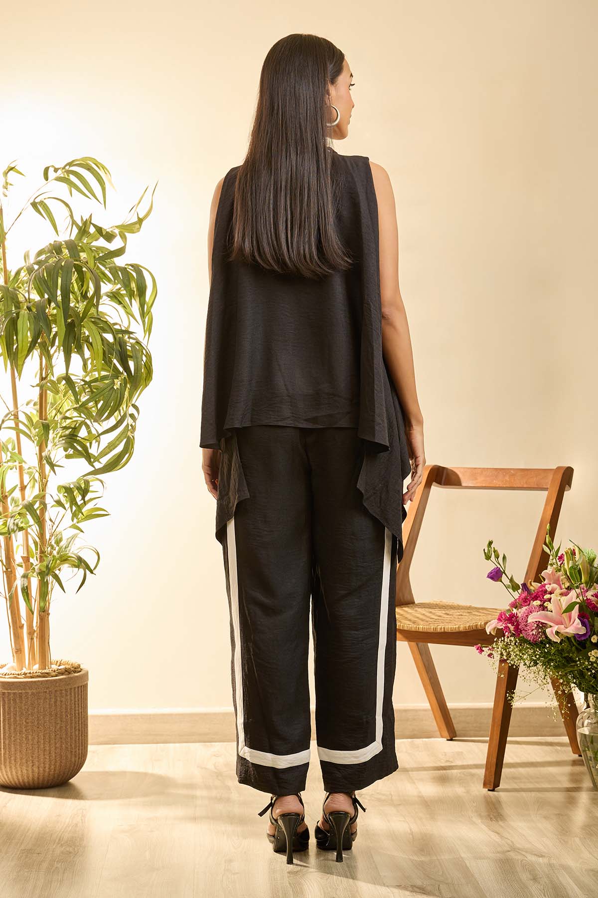 Black Asymmetrical Top & Pants