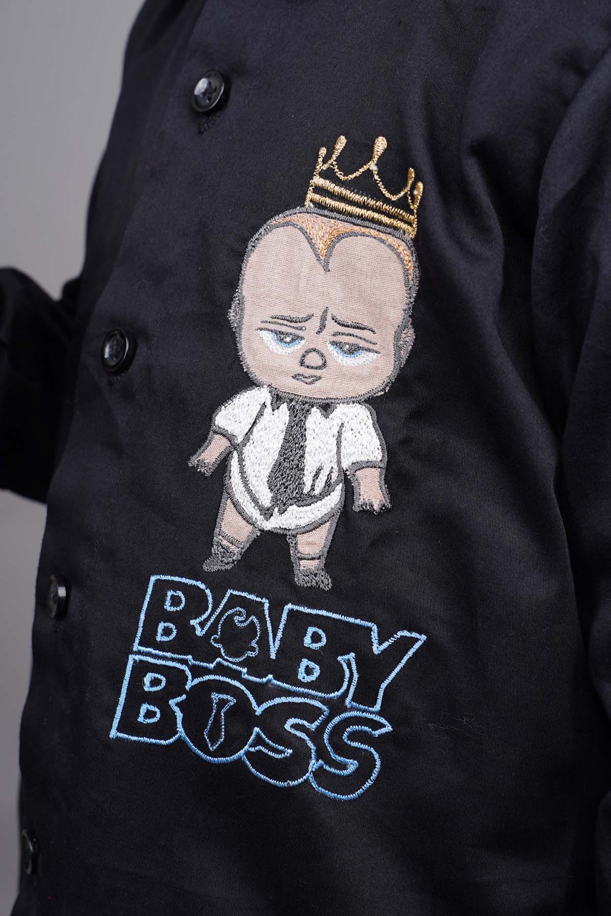 Black Baby Embroidered Shirt