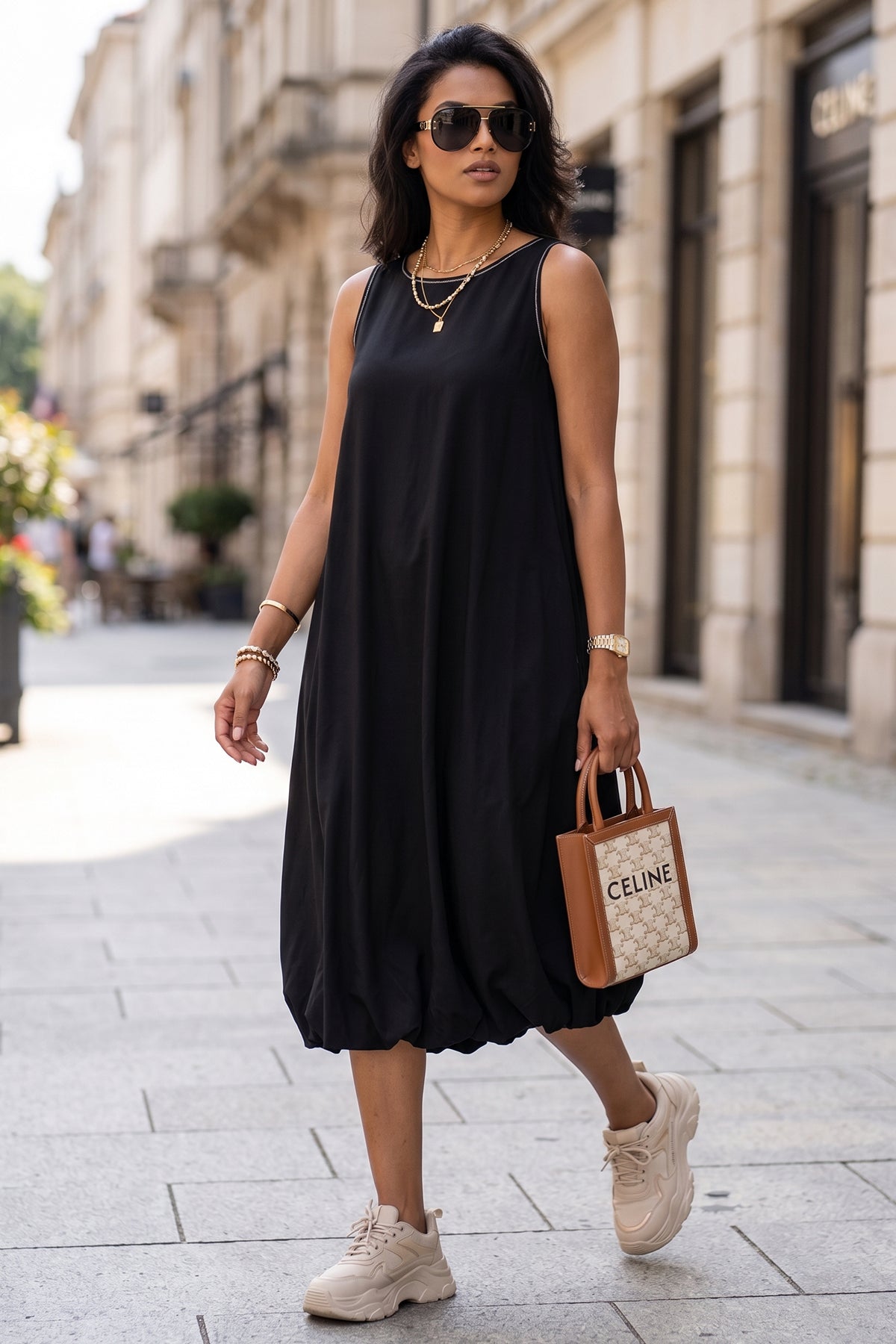 Buy Black Bamboo Cotton Midi Dress for women by Sneha B online available at scrollnshops