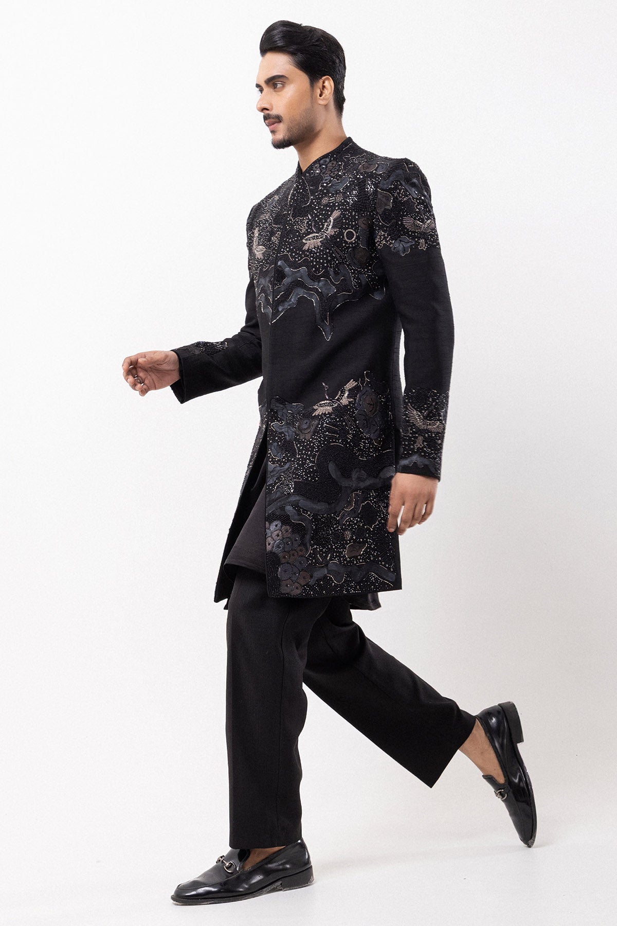 Black Bamsilk Abstract Jacket