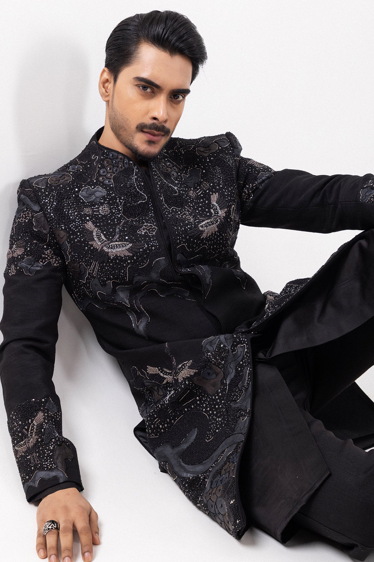 Black Bamsilk Abstract Jacket