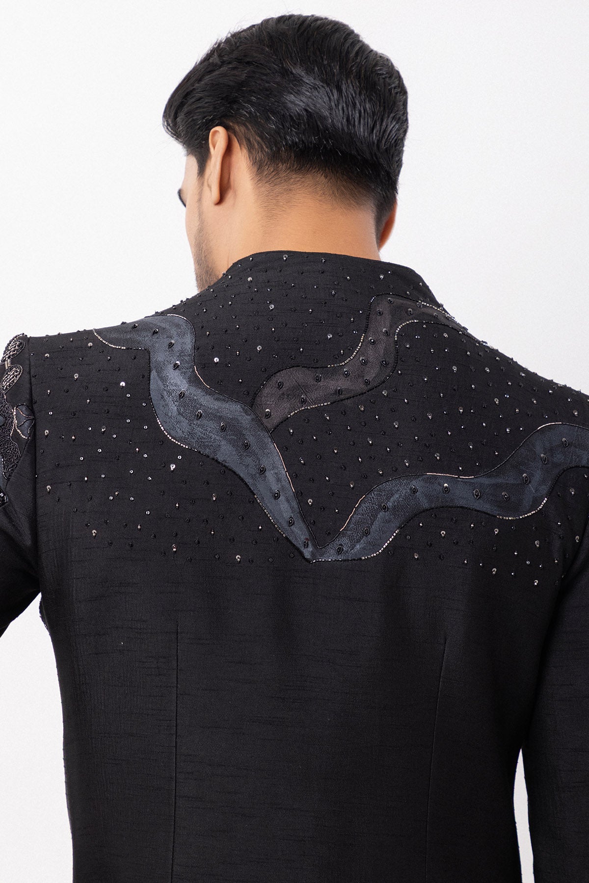 Black Bamsilk Abstract Jacket