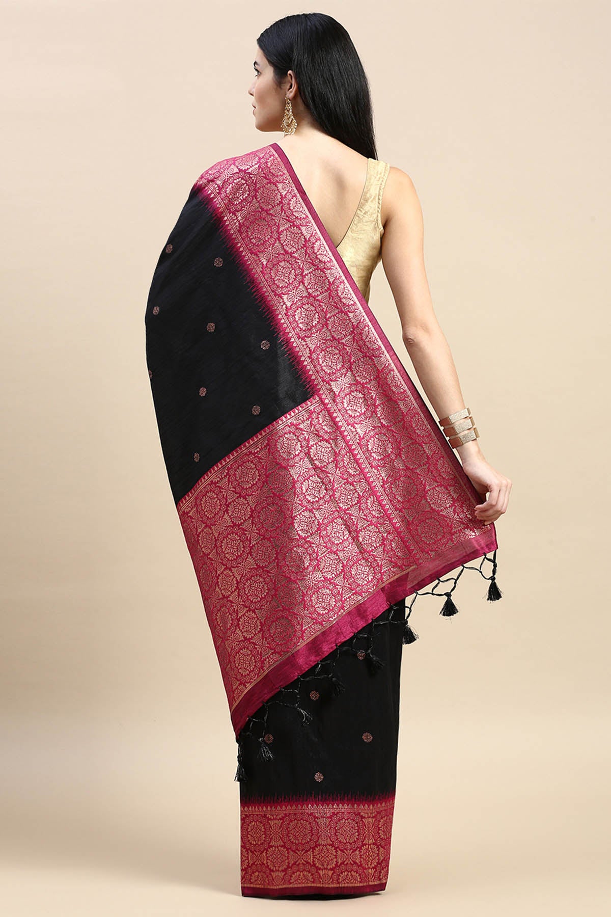 Black Banarasi Silk Zari Saree