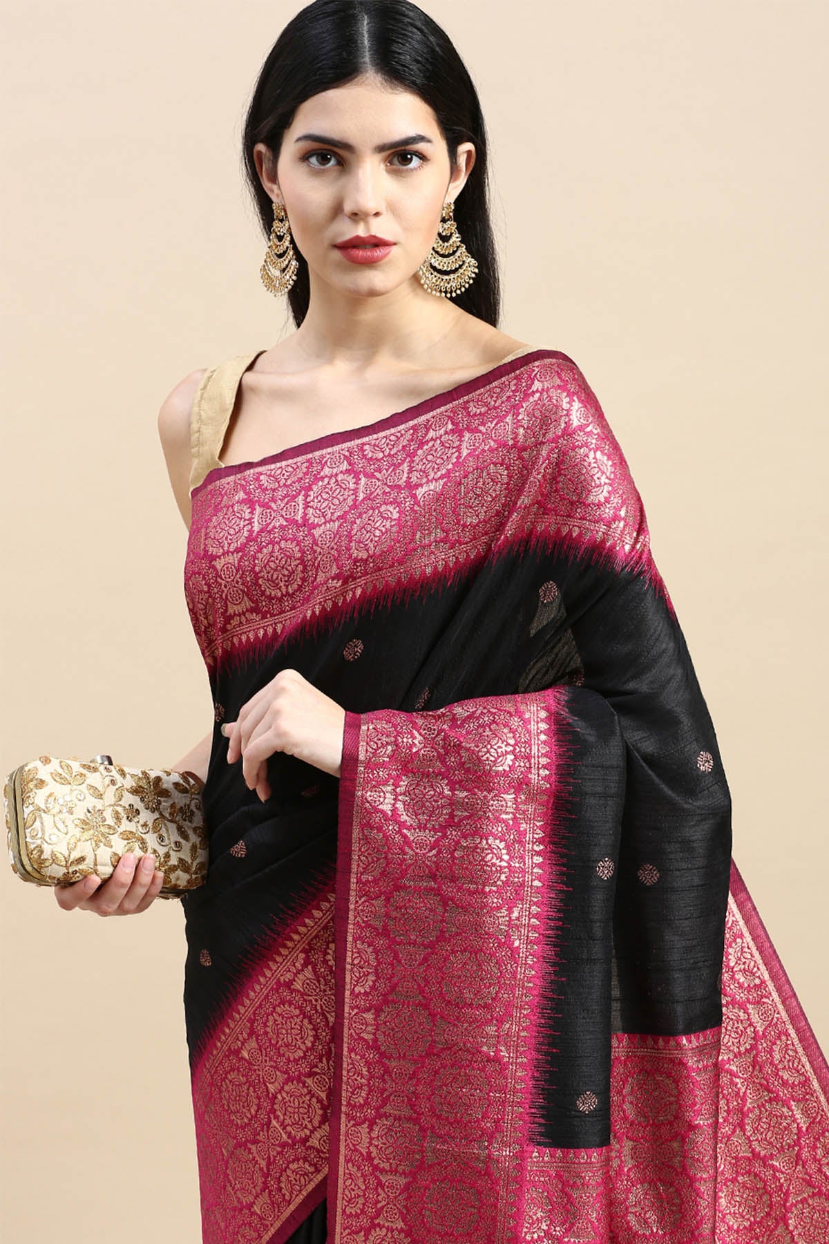 Black Banarasi Silk Zari Saree