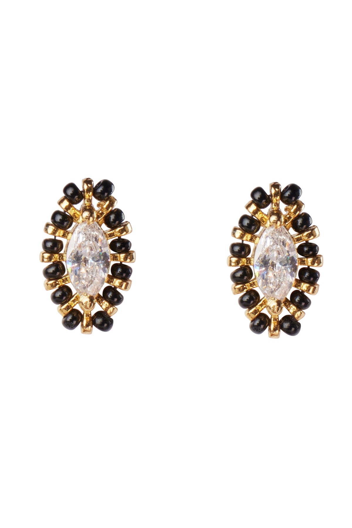 Black Beads Embellished Studs