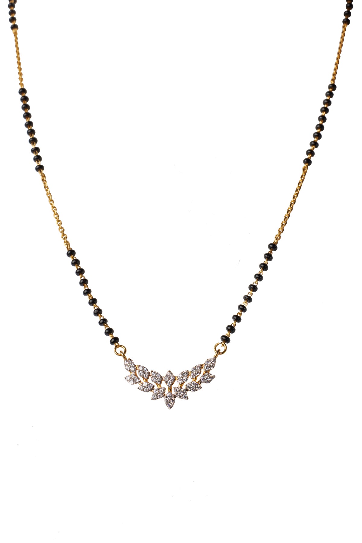 Black Beads Leafy Mangalsutra