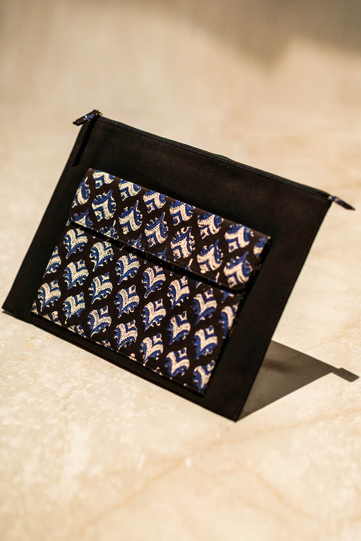 Black & Blue Canvas Laptop Sleeve