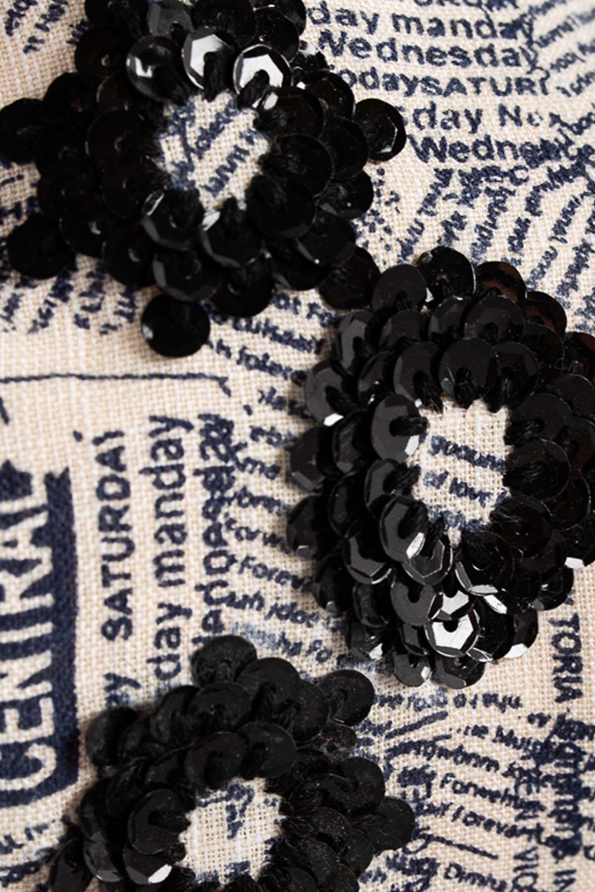 Black Canvas Printed Headband