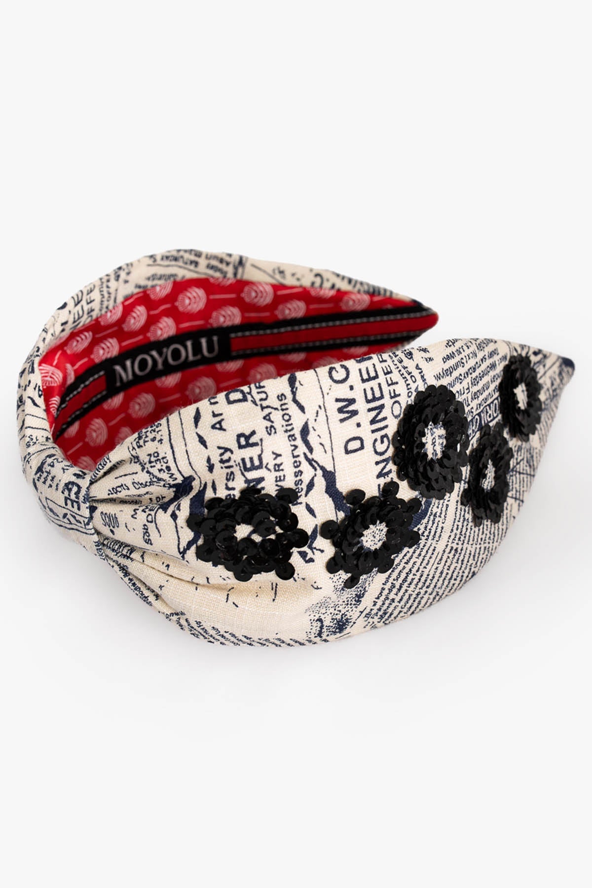 Moyolu Black Canvas Printed Headband Accessories online at ScrollnShops