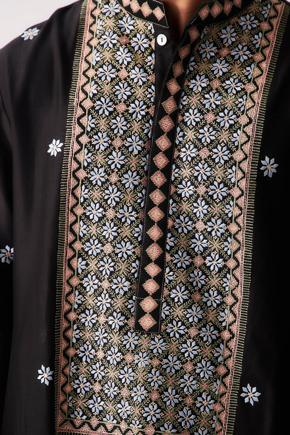 Black Chanderi Kurta And Pants