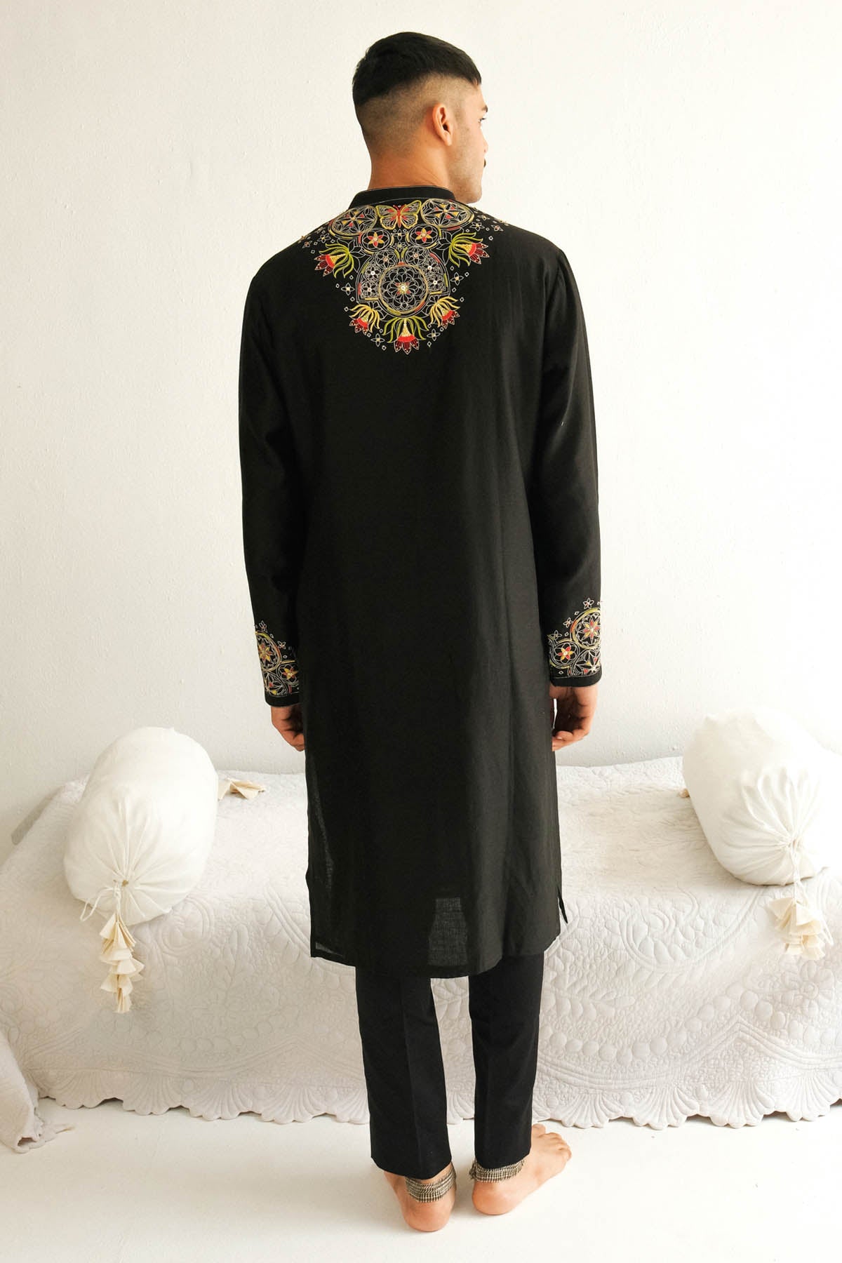 Black Chanderi Kurta & Pyjama
