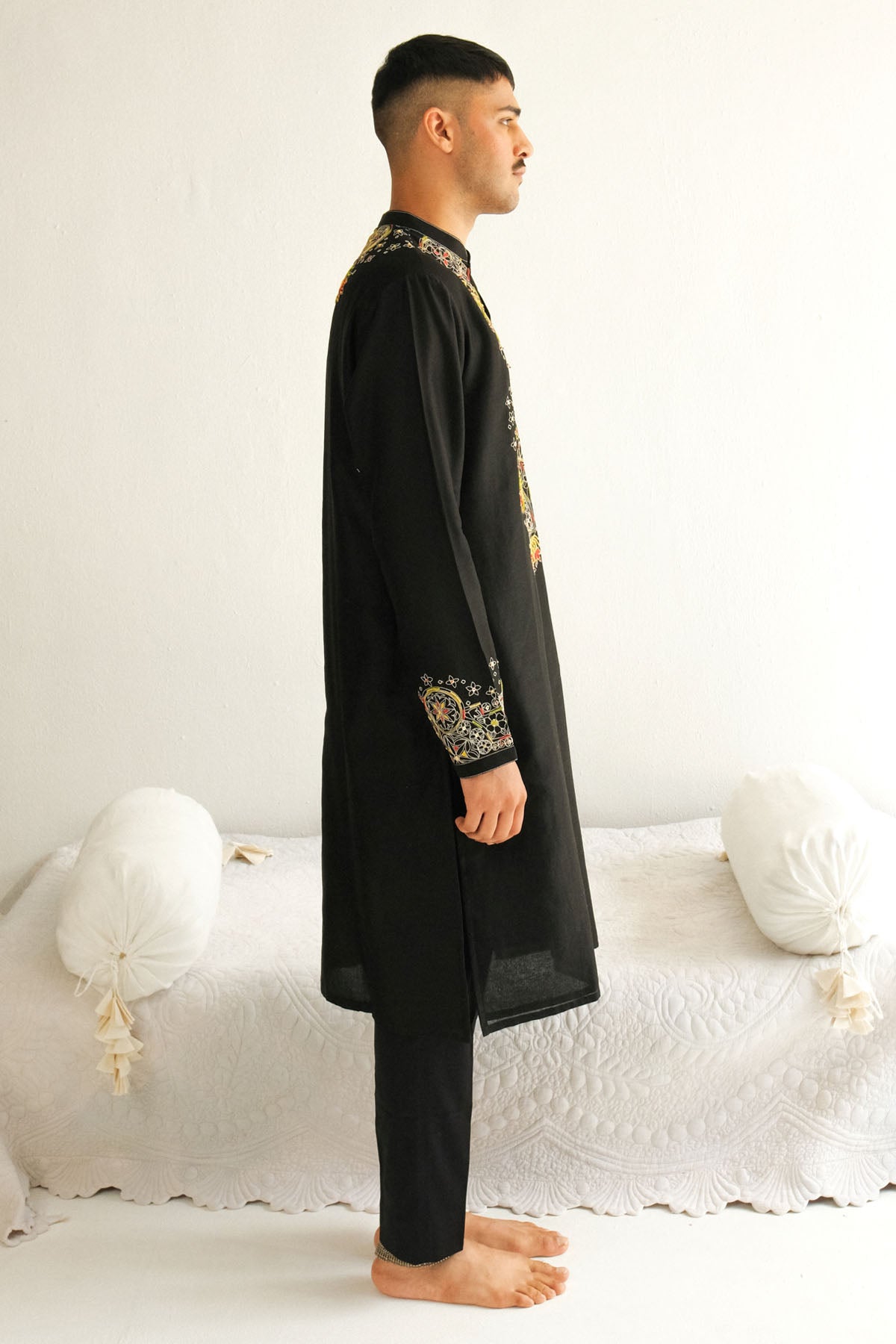 Black Chanderi Kurta & Pyjama