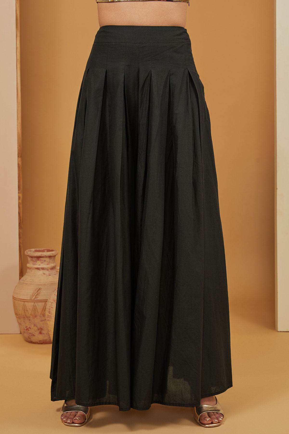 Black Chanderi Silk Kurta Set