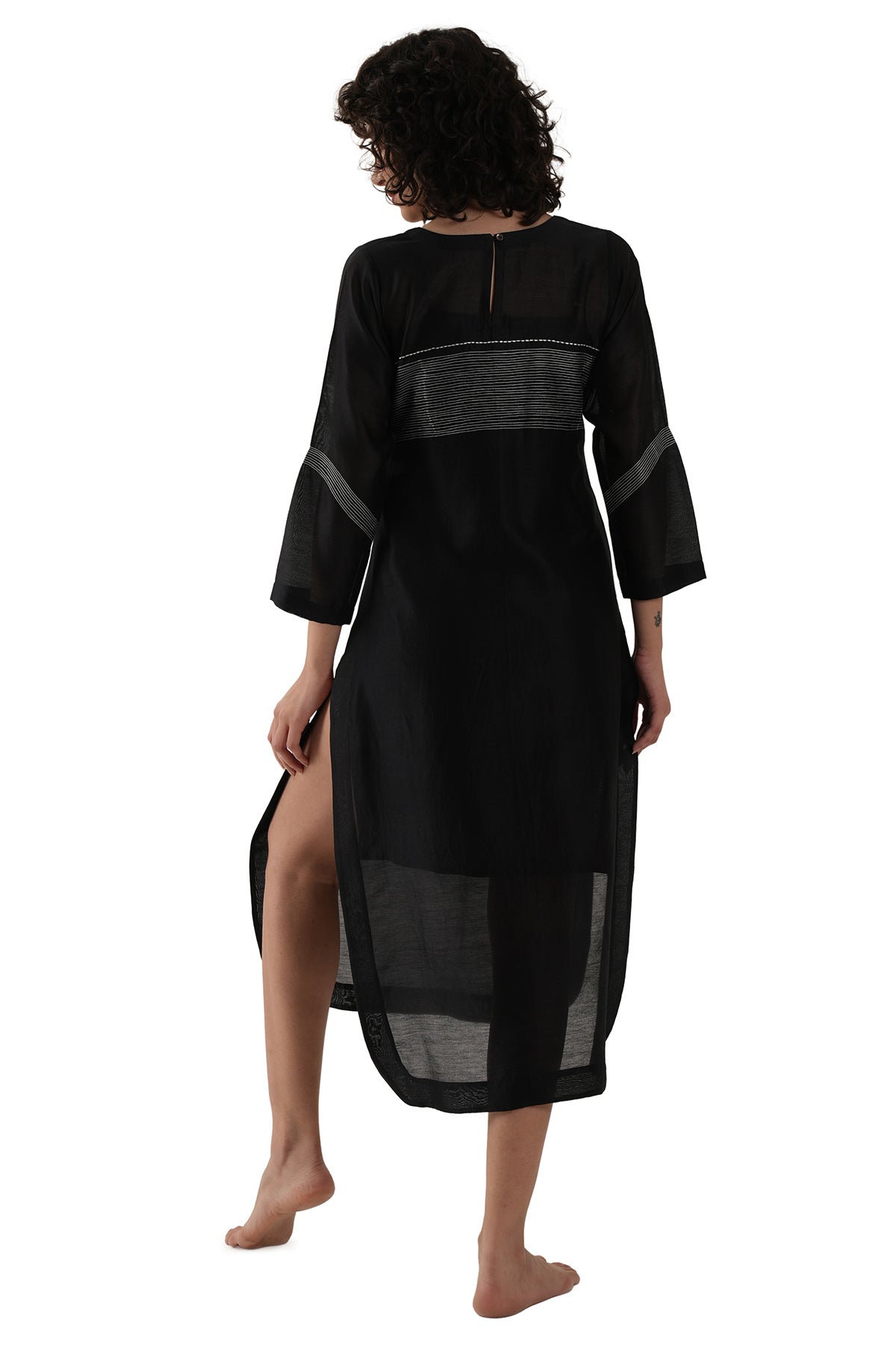 Black Chawal Taka Midi Dress