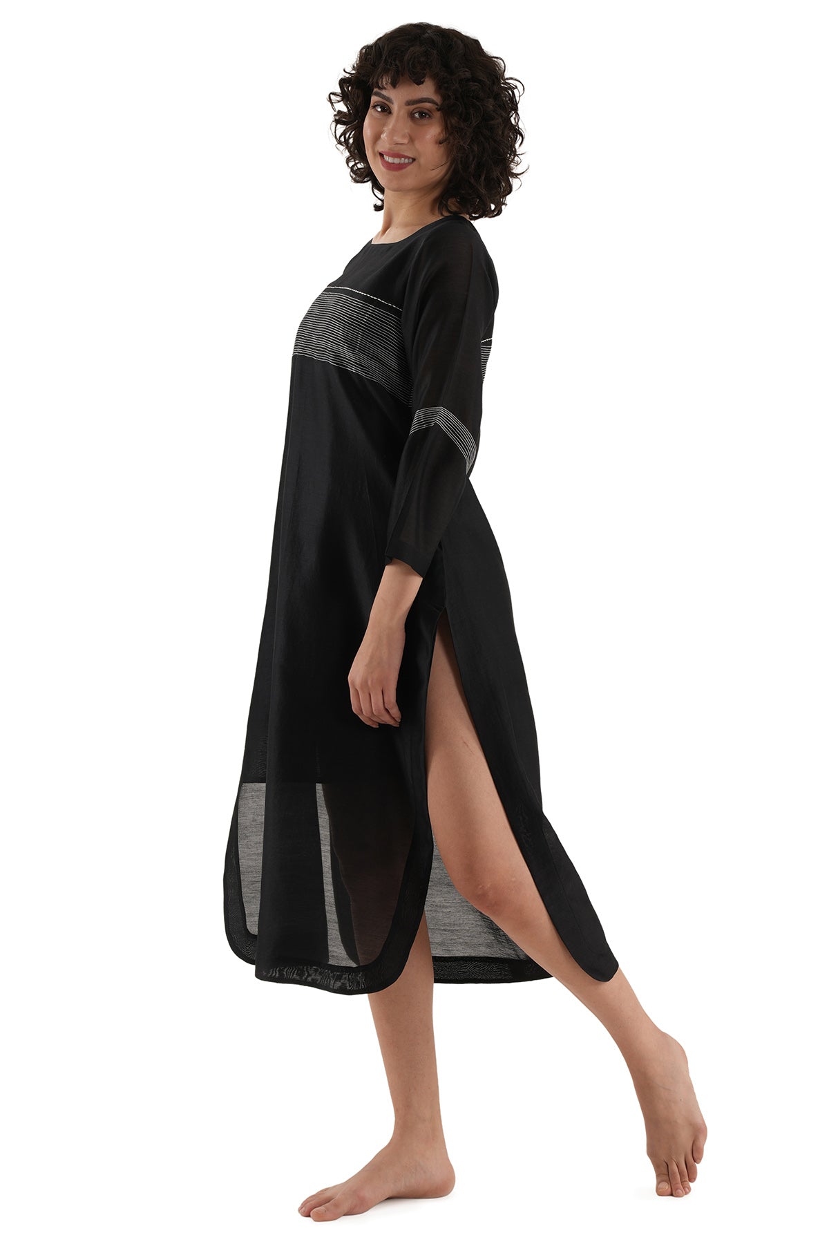 Black Chawal Taka Midi Dress