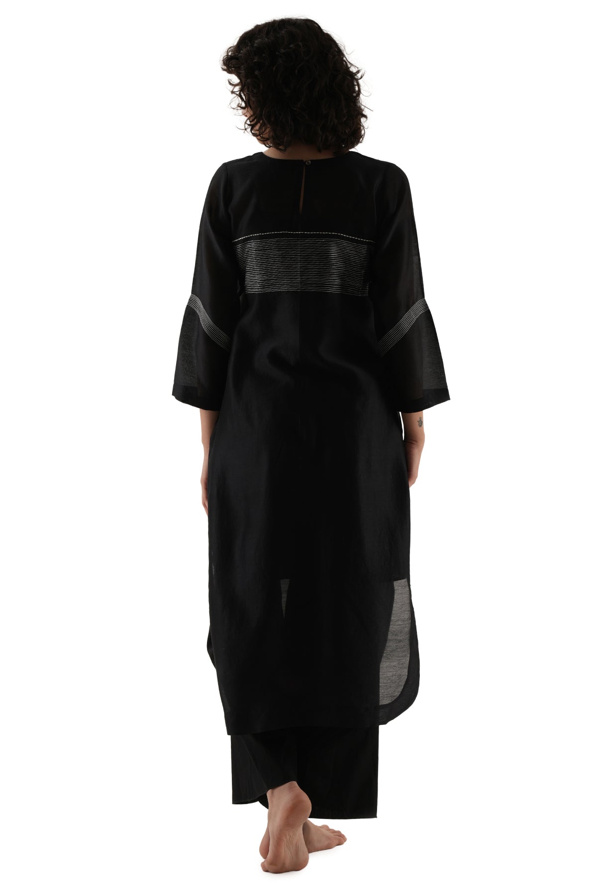 Black Chawal Takka Kurta Set