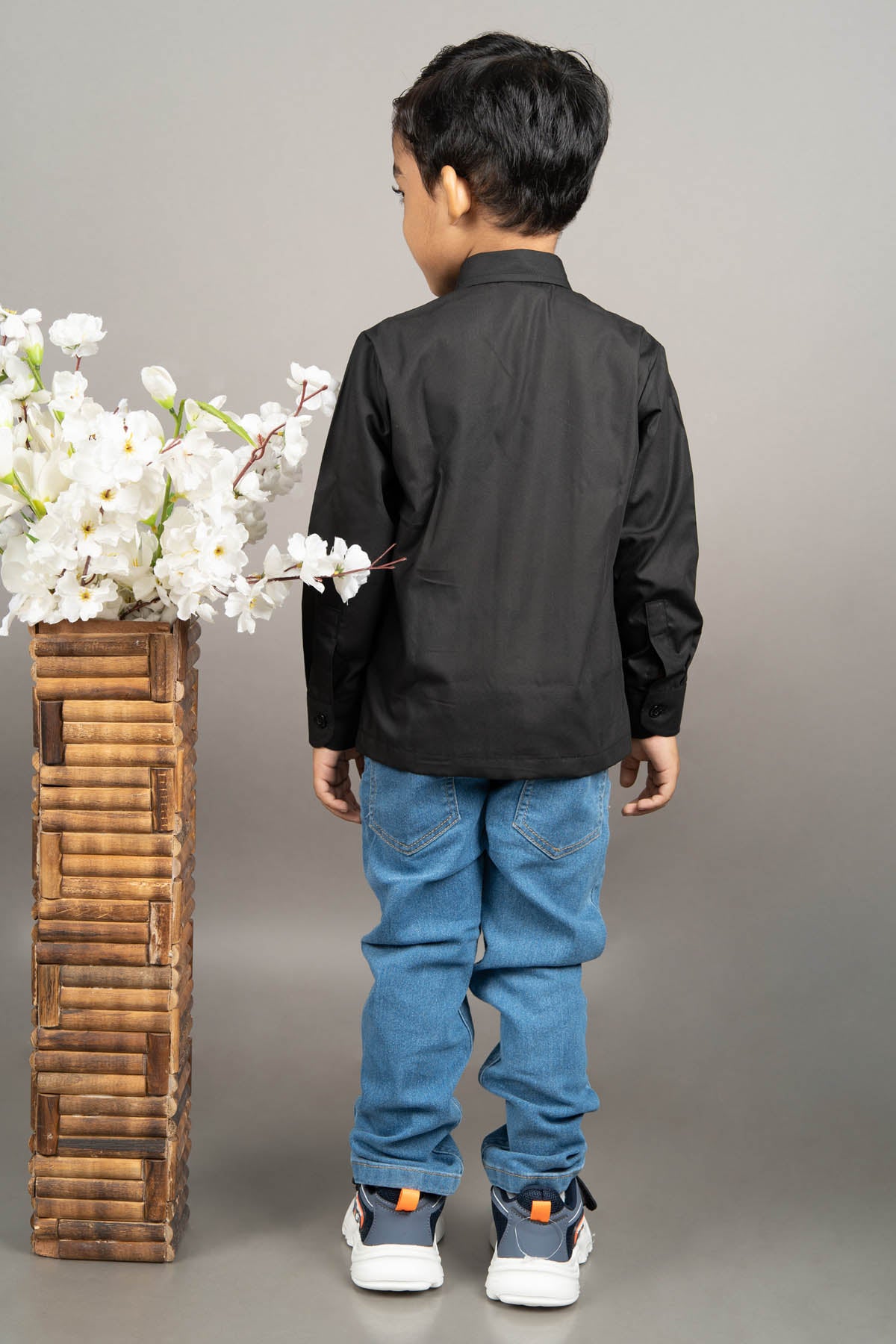 Black Cheetah Embroidered Shirt