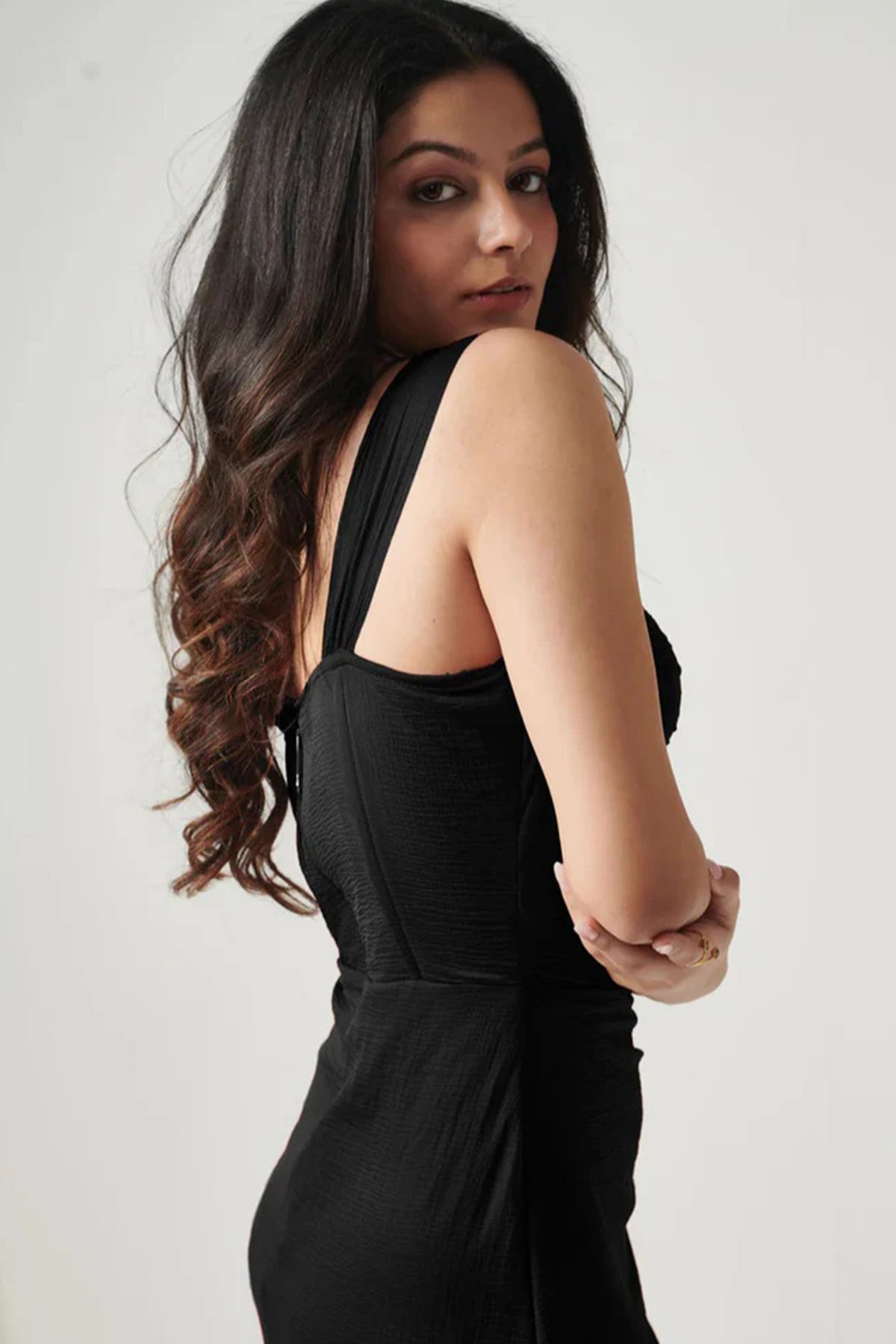Black Chiffon Sleeveless Dress