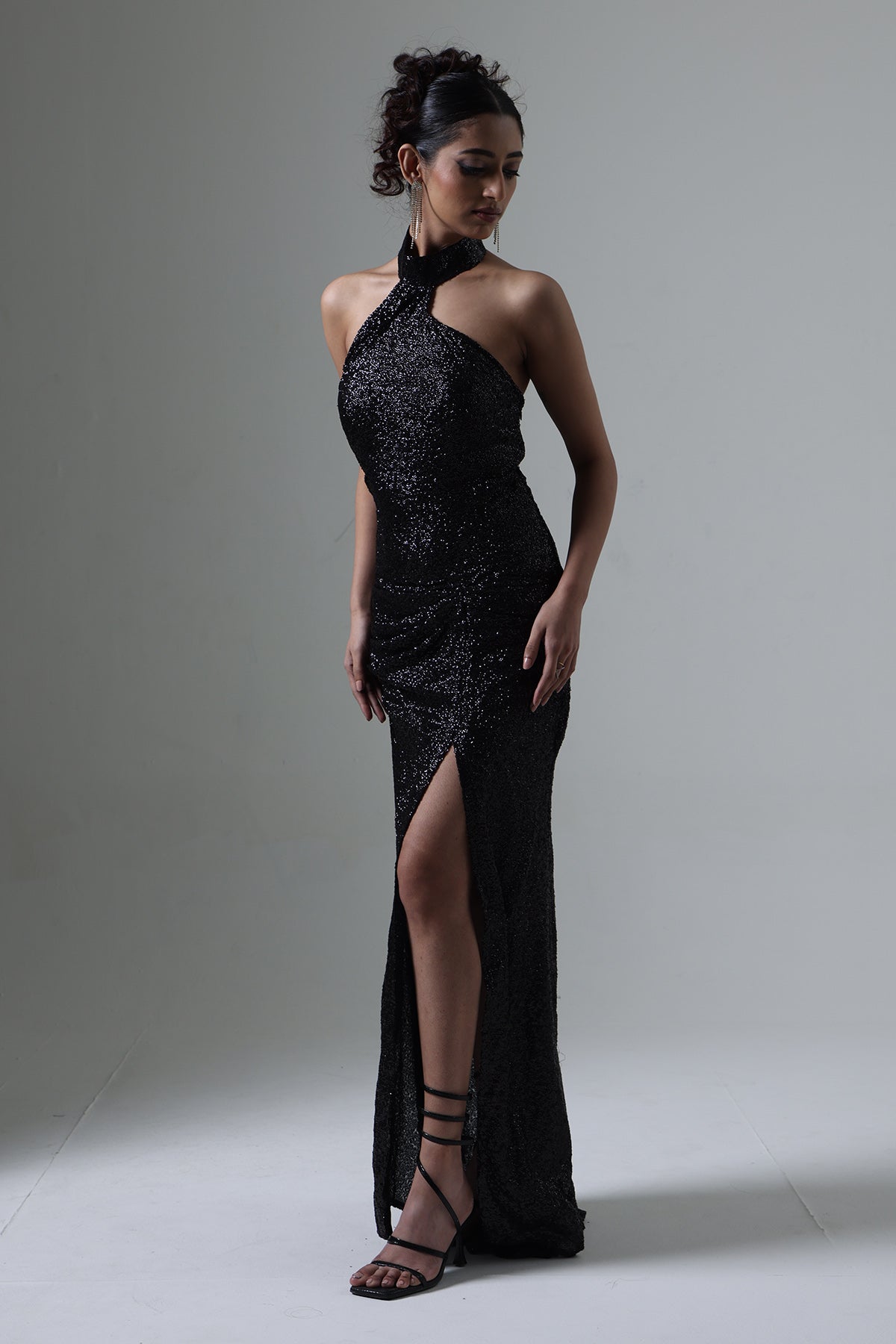 Buy Black Choker Neck Maxi Dress by The Black Lover for women online at ScrollnShops