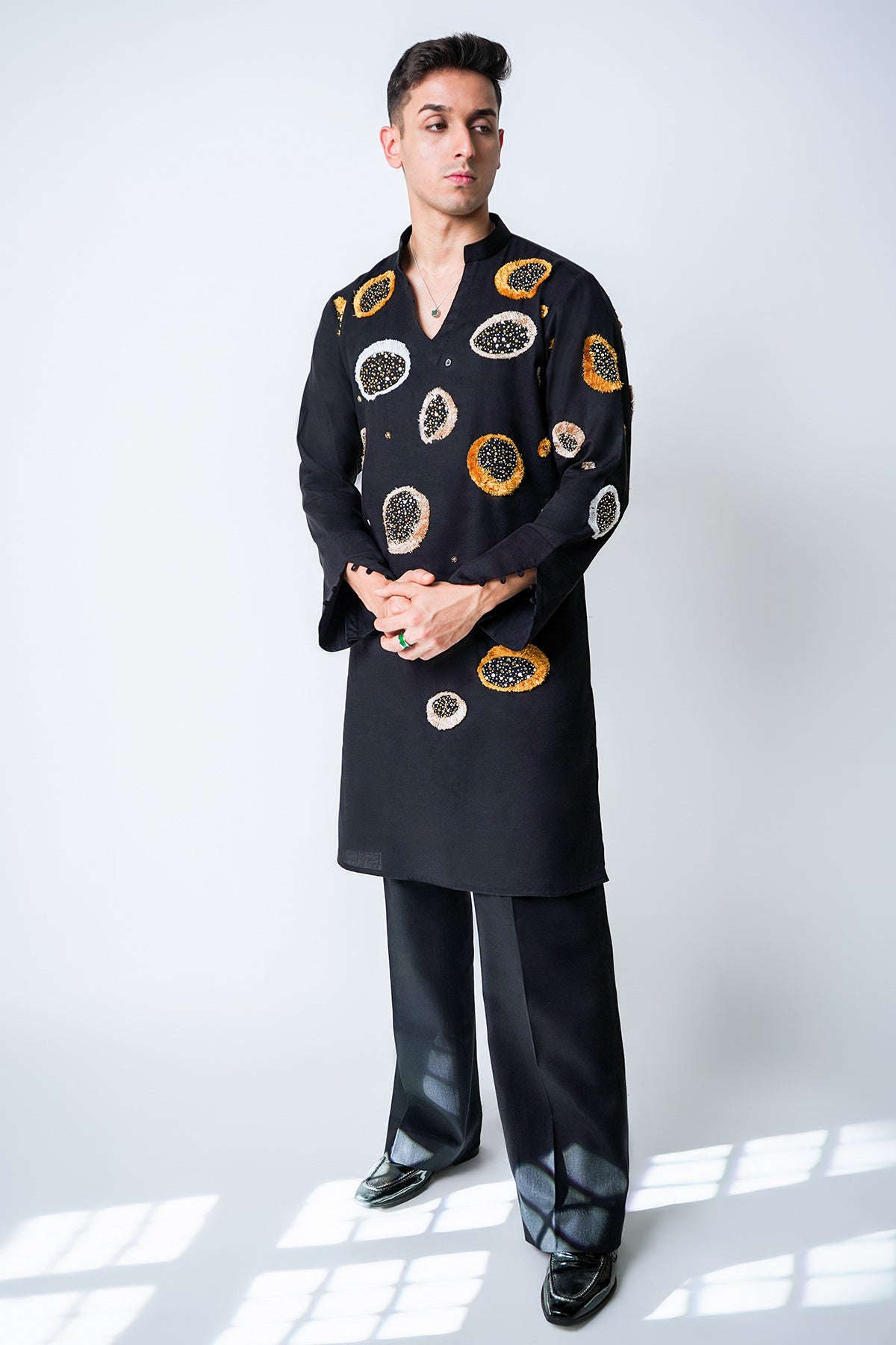 Black Cluster Kurta And Pants