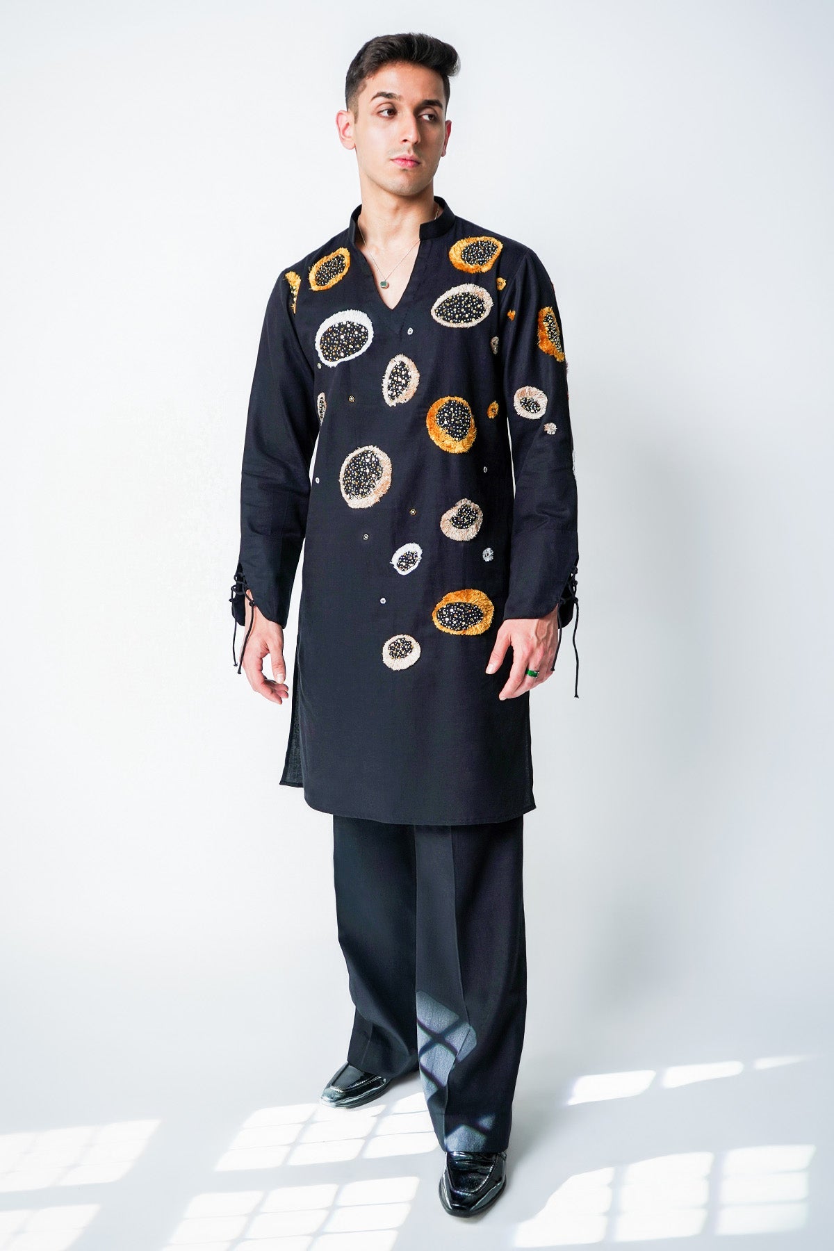 Buy Black Cluster Kurta And Pants for men by House of Sheriff online available at scrollnshops