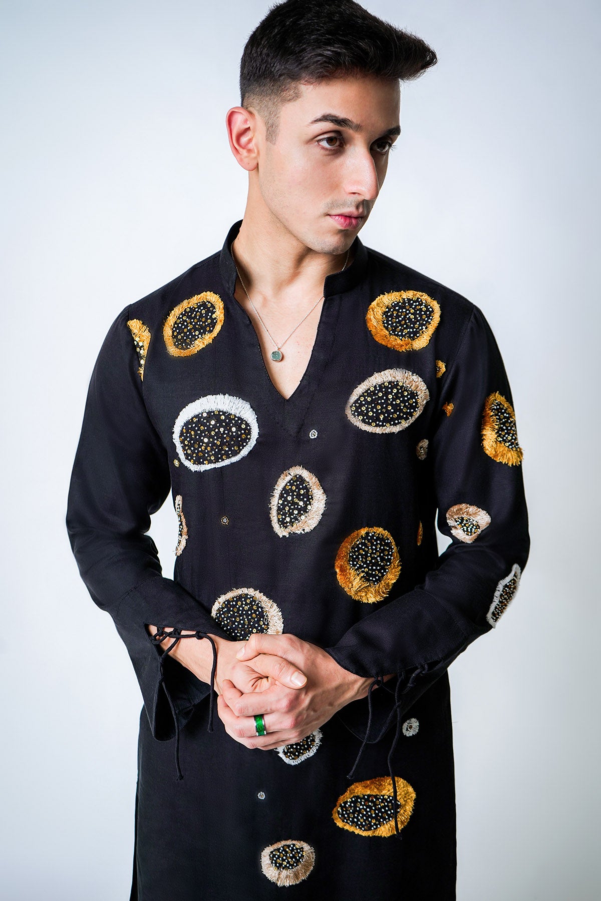 Black Cluster Kurta And Pants