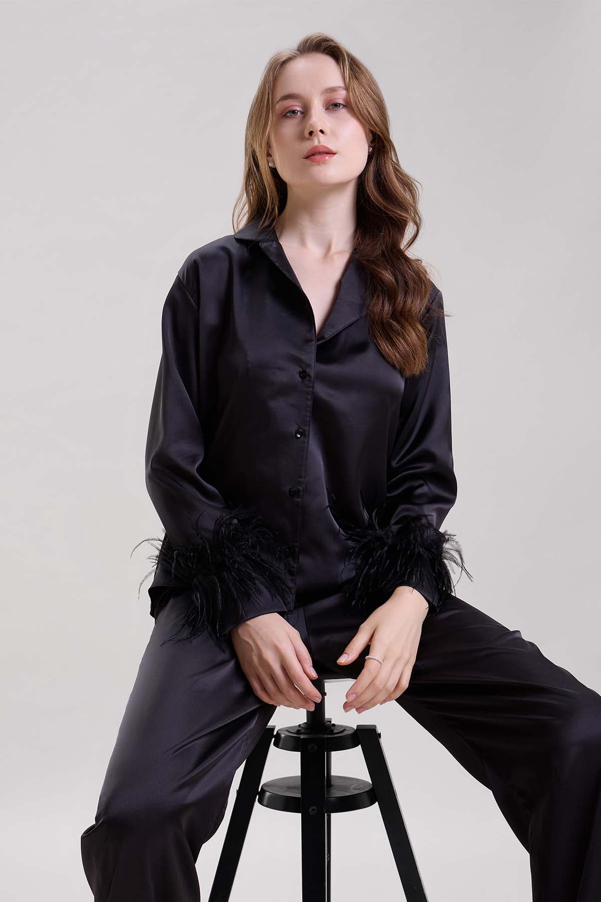 Black Collar Shirt & Pyjama