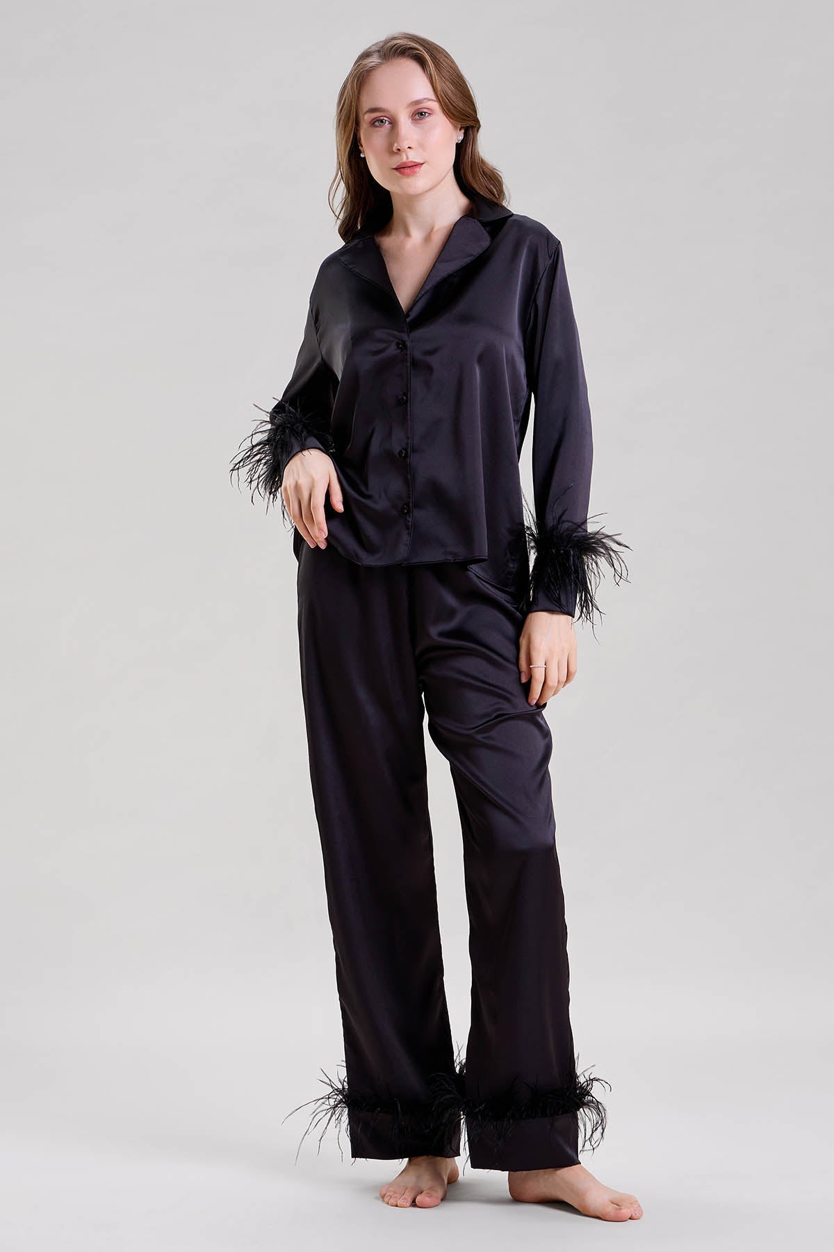 Buy Black Collar Shirt & Pyjama by Mysthelle for women online at ScrollnShops