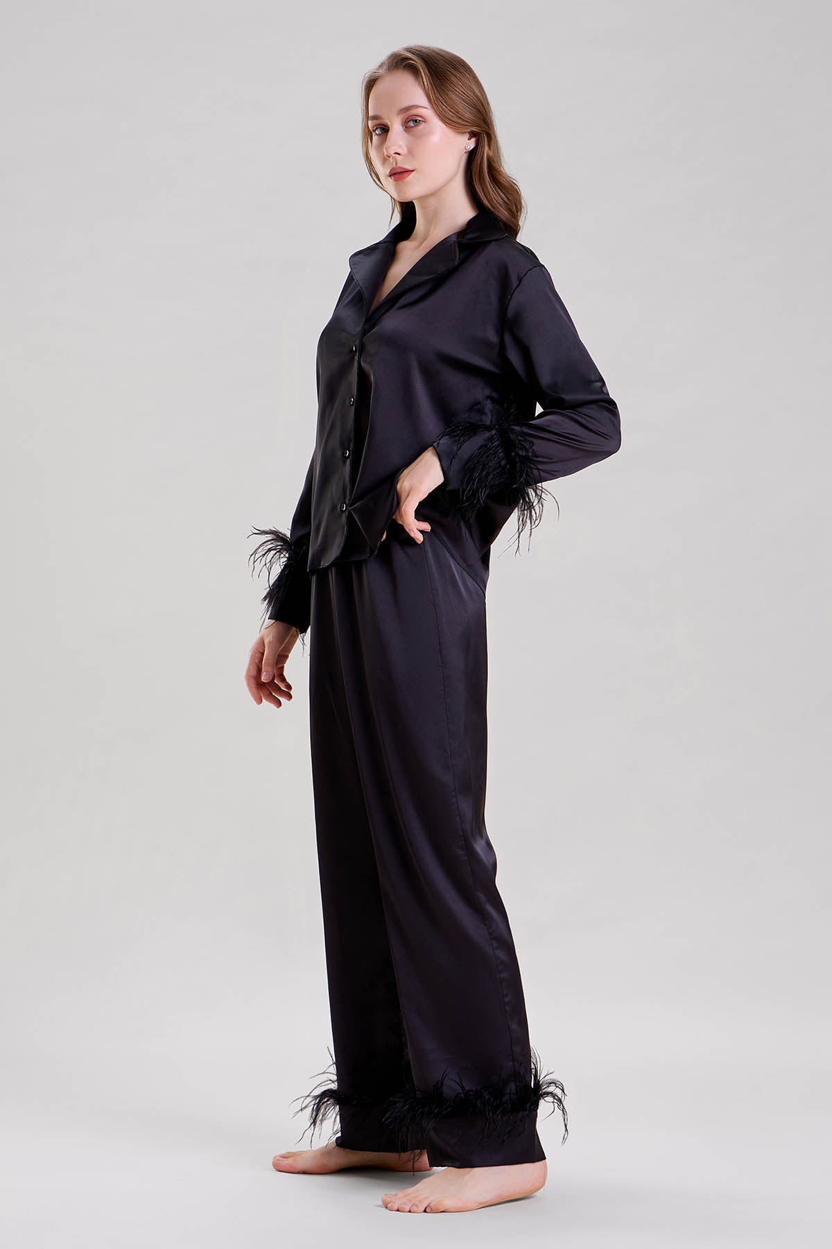 Black Collar Shirt & Pyjama