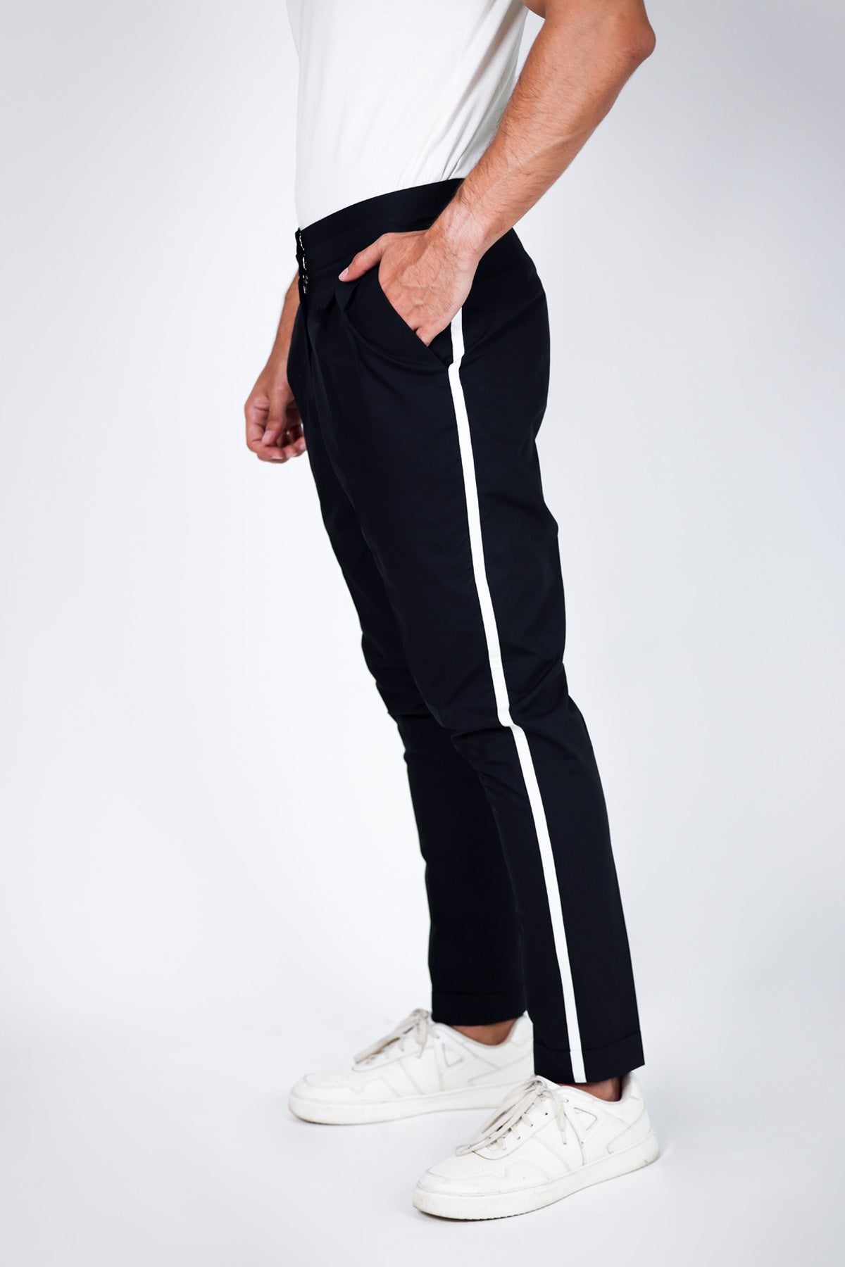 Black Cord Detail Trousers