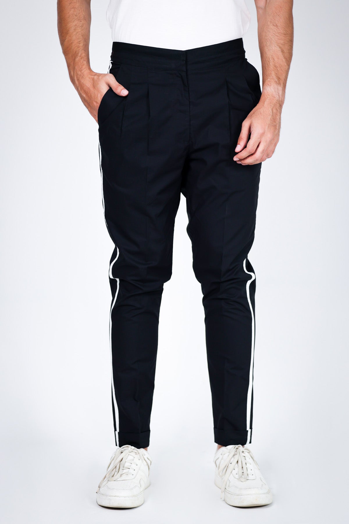 Arya Giri Black Cord Detail Trousers for men online at ScrollnShops