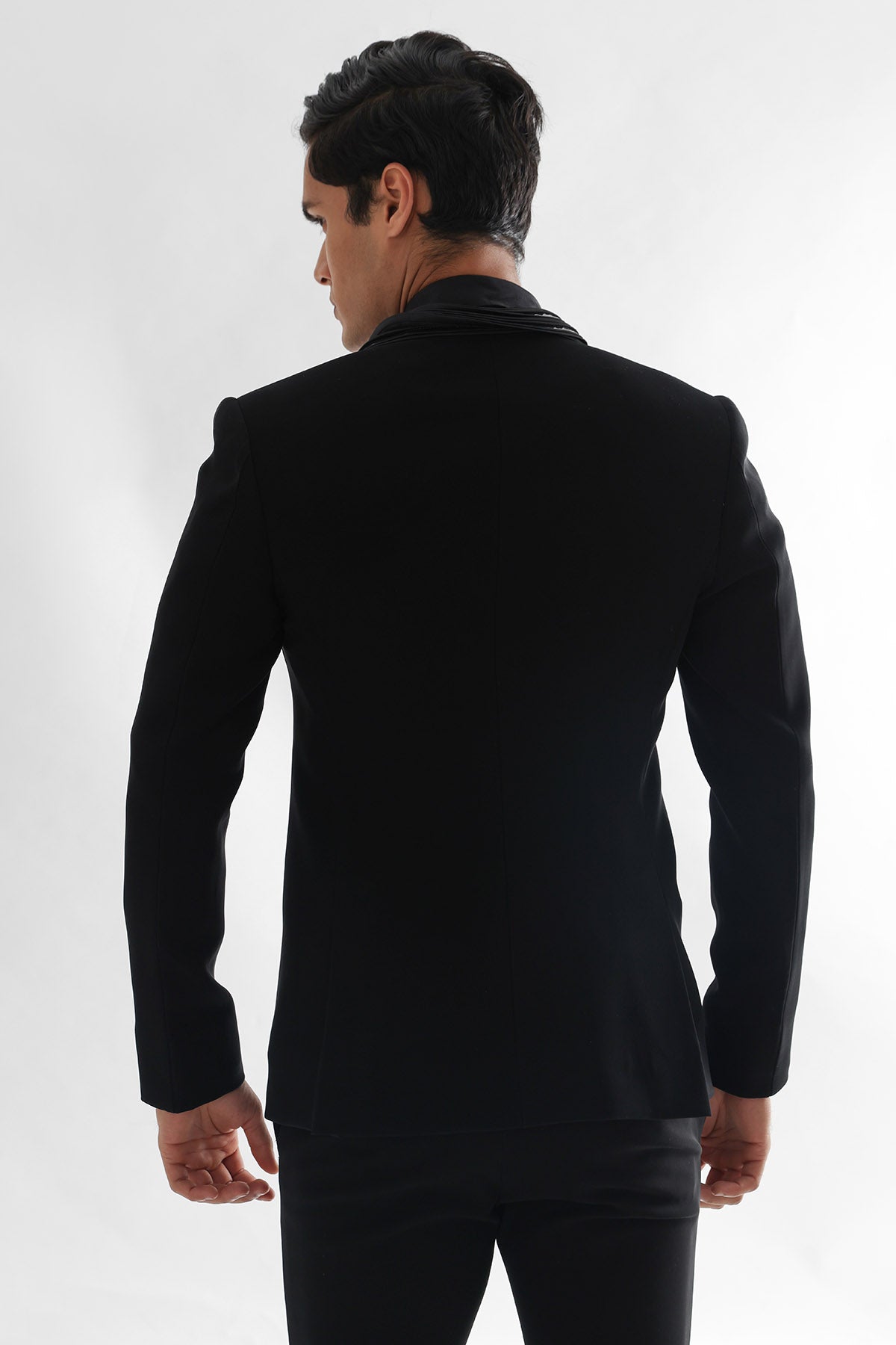 Black Cord Detailing Tuxedo Set