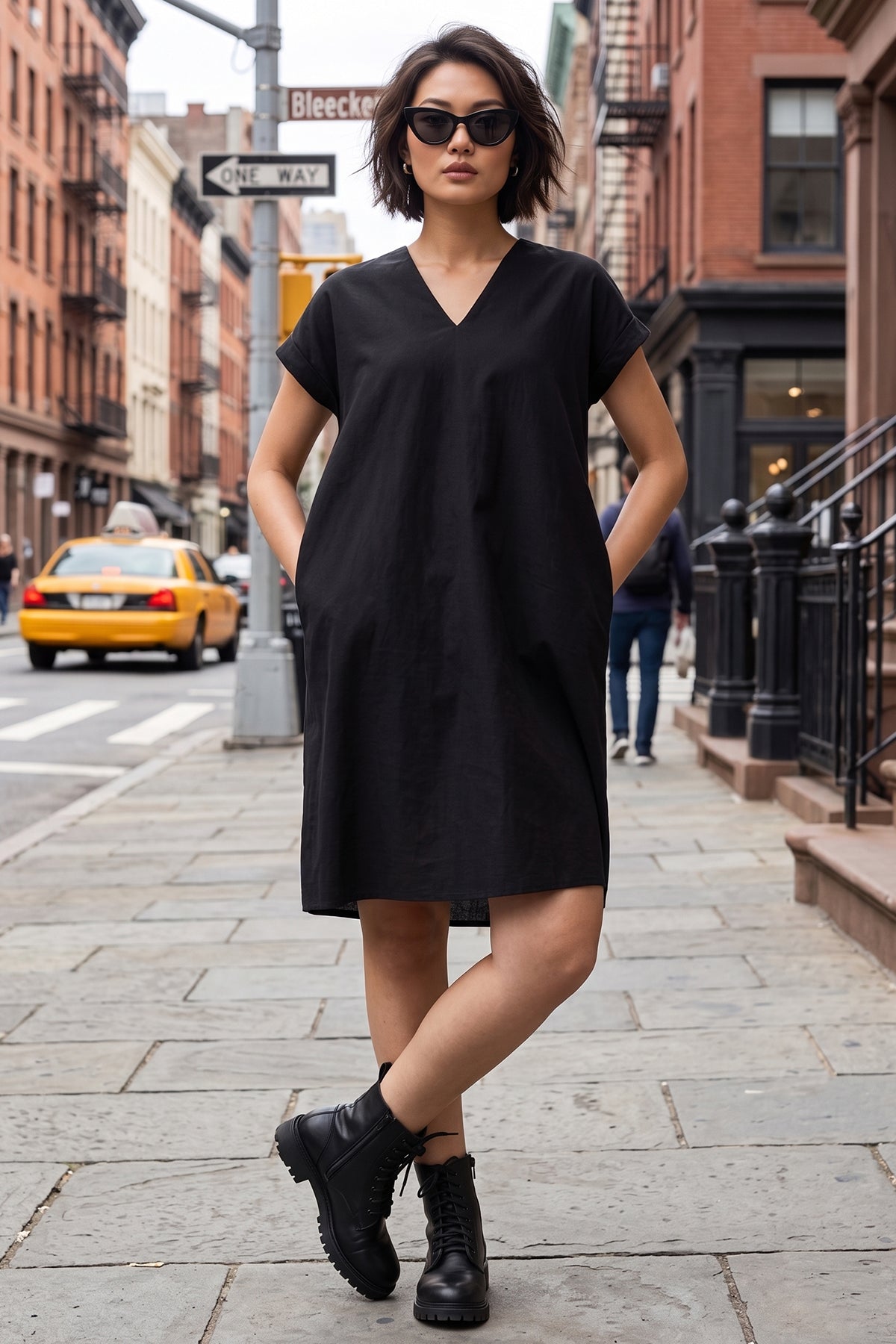 Buy Black Cotton Button Mini Dress for women by Sneha B online available at scrollnshops