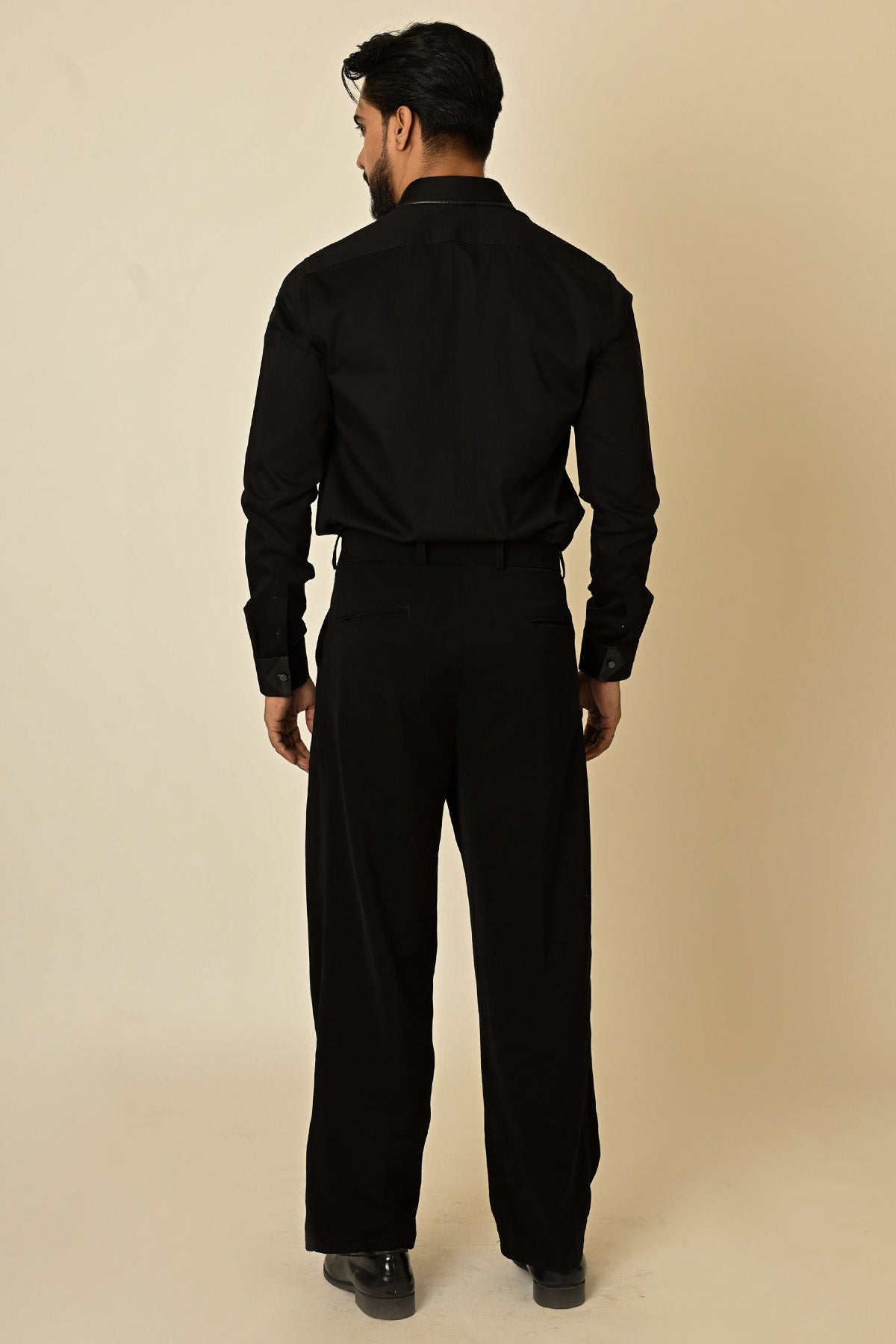 Black Cotton Embellished Shirt