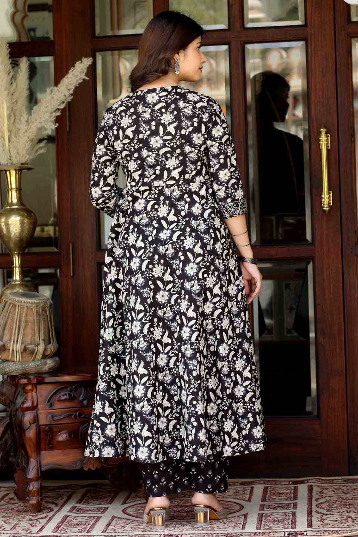 Black Cotton Kurta & Palazzo