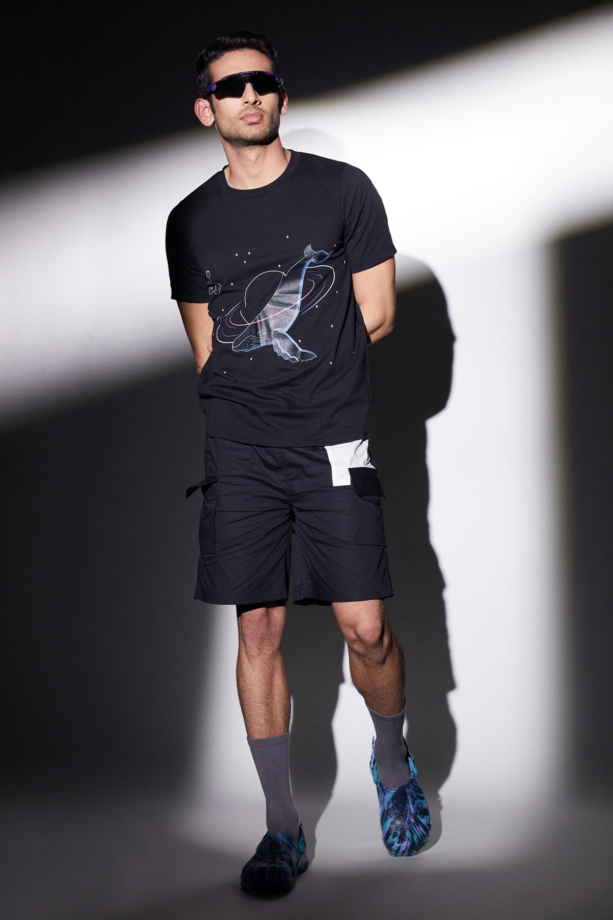 Black Cotton Shorts for Men
