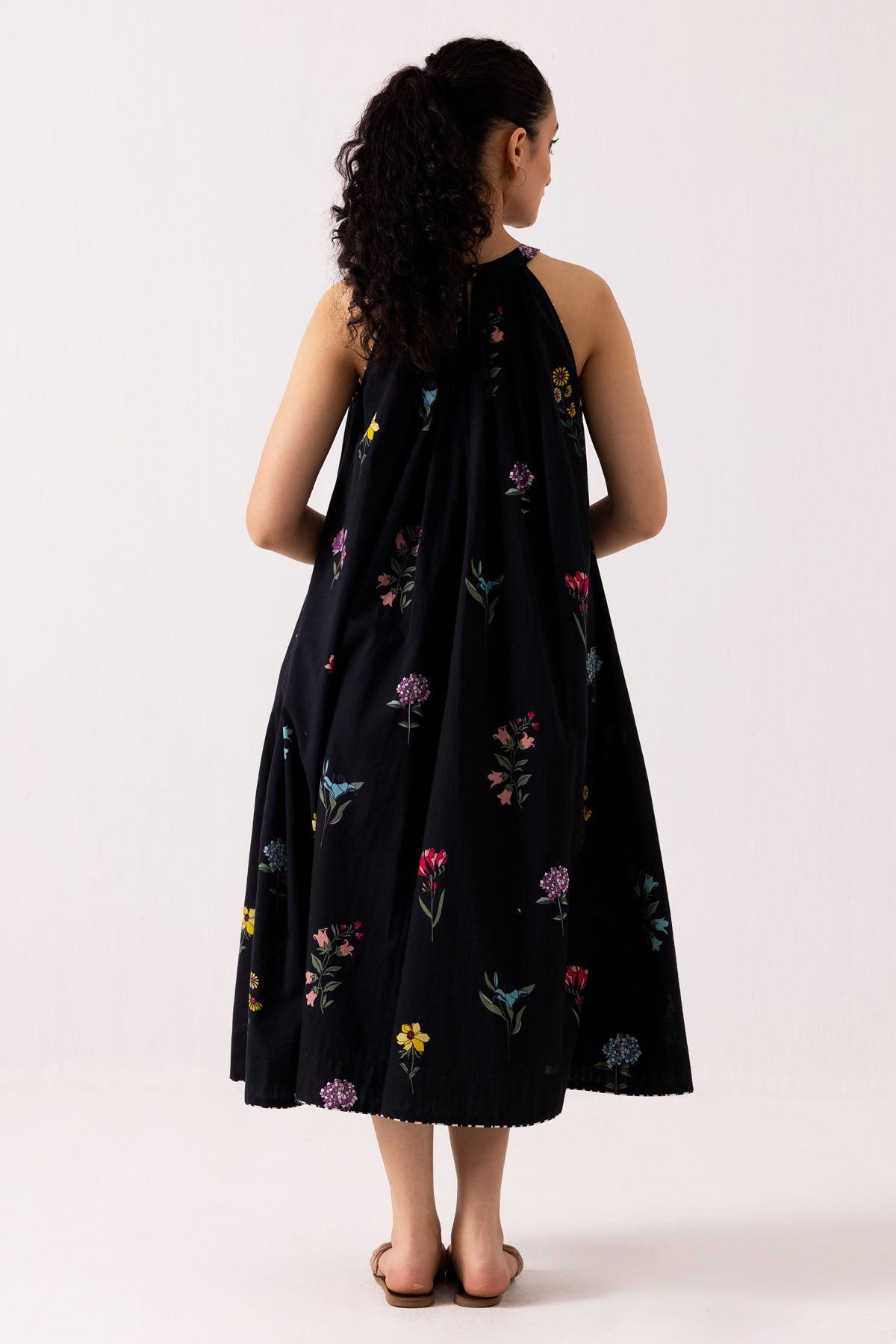 Cotton Black Sleeveless Dress