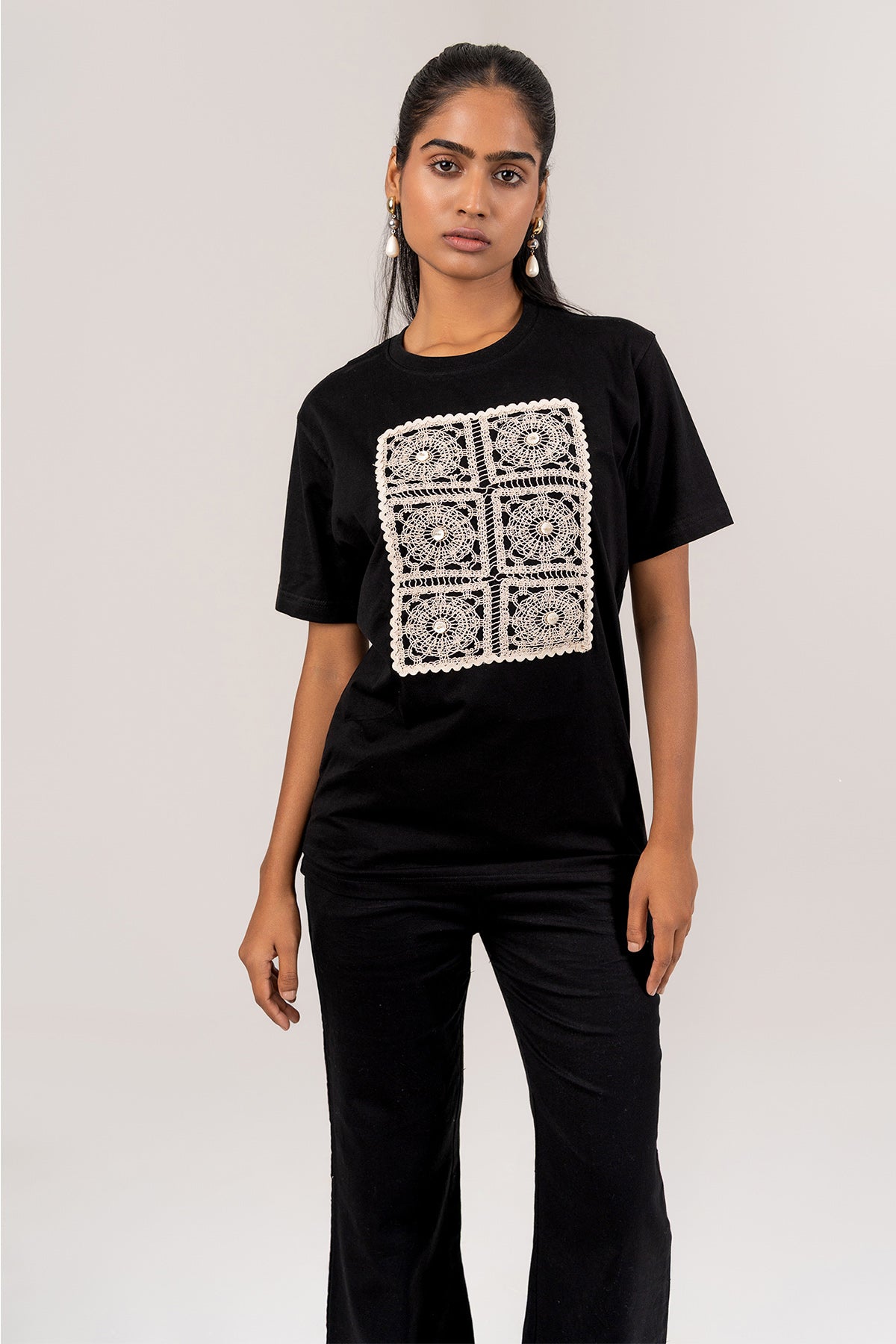 Black Cotton T-Shirt & Pants