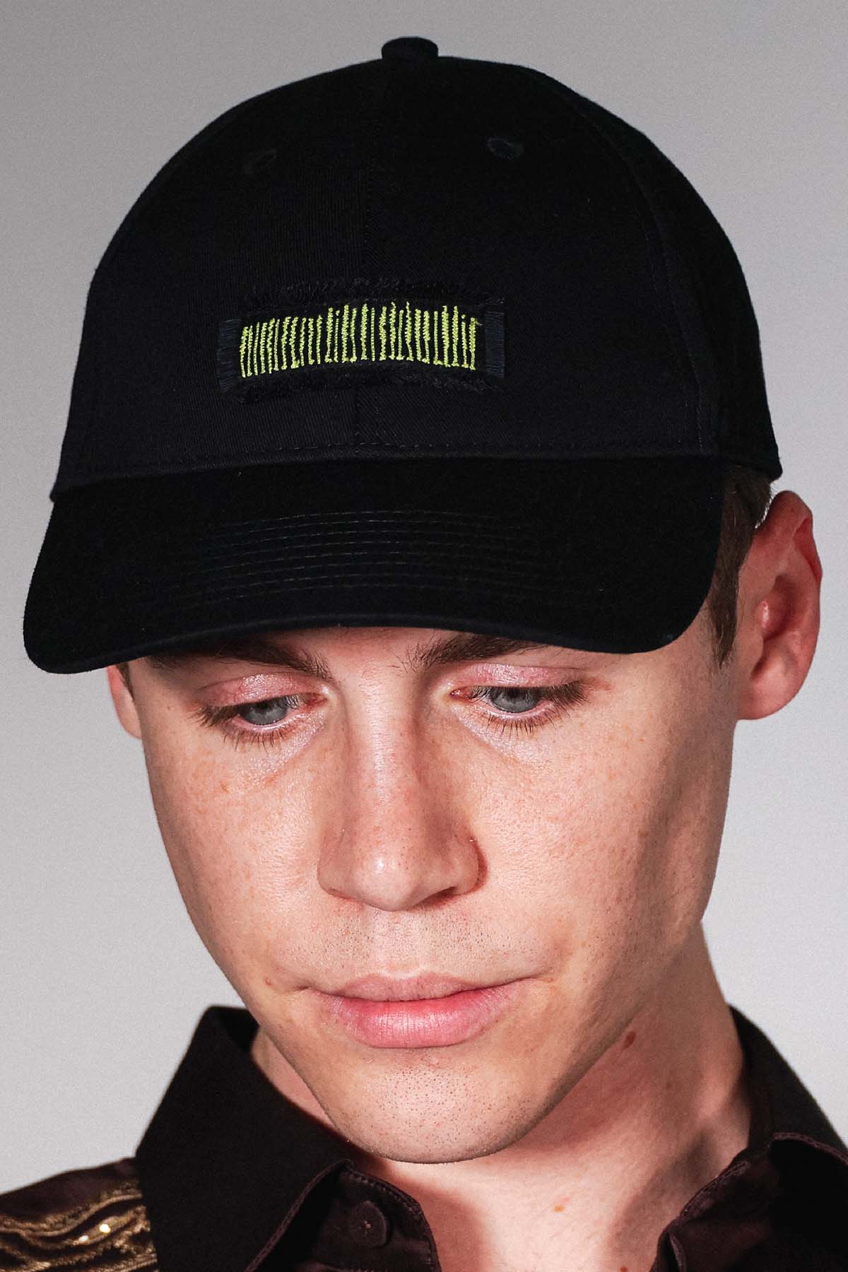 Arya Giri Black Cotton Twill Line Cap for accessories online at ScrollnShops