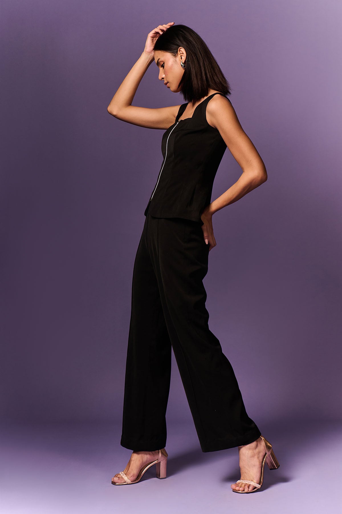 Black Crepe Crop Top & Pants