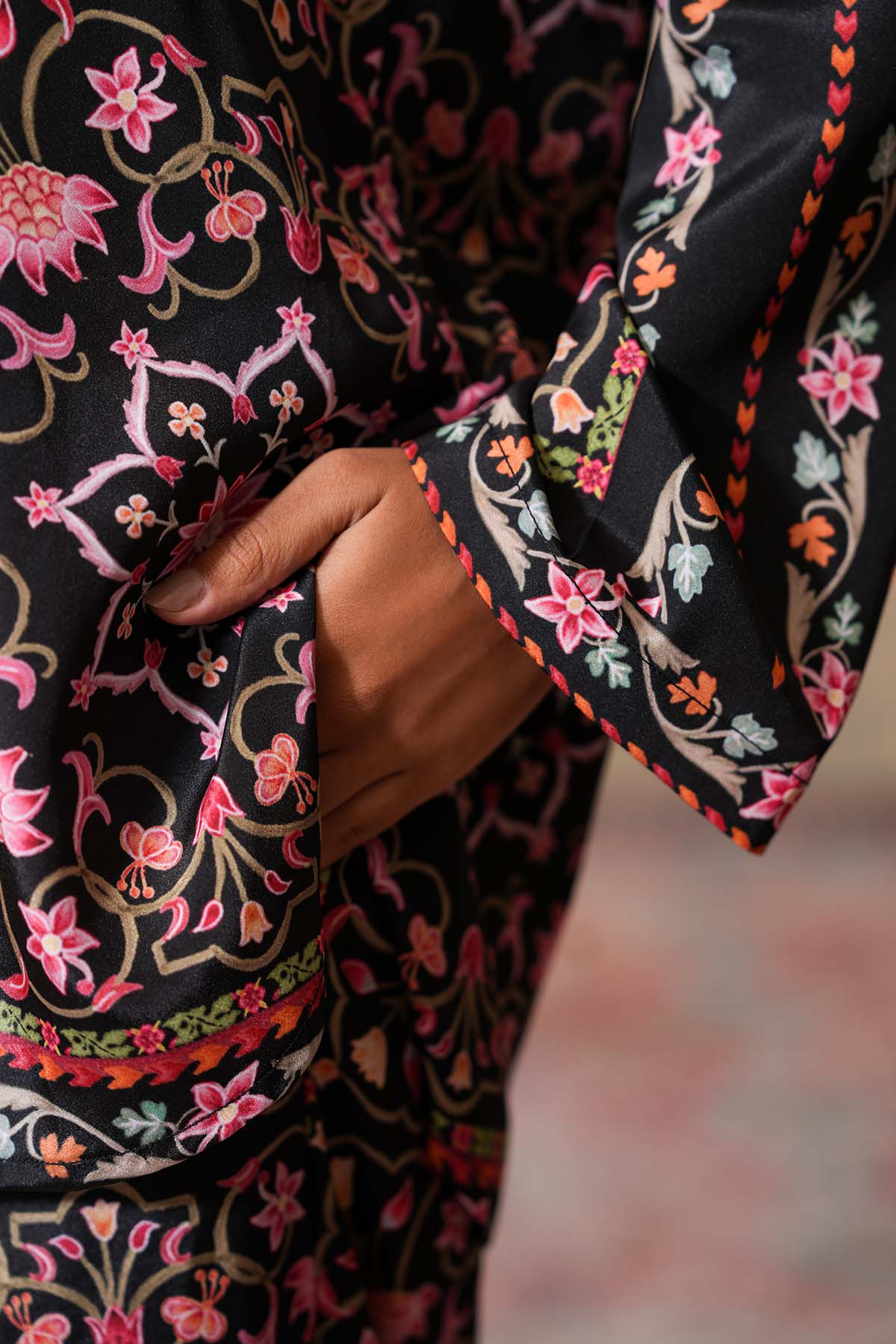 Black Crepe Silk Shirt & Pants