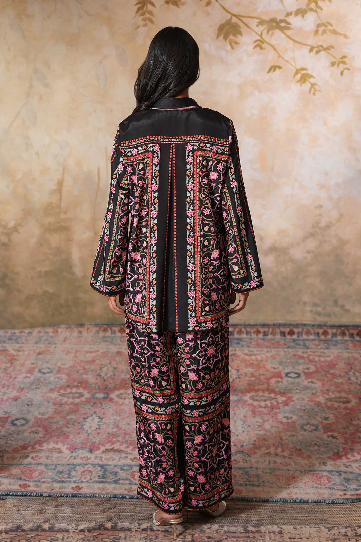 Black Crepe Silk Shirt & Pants