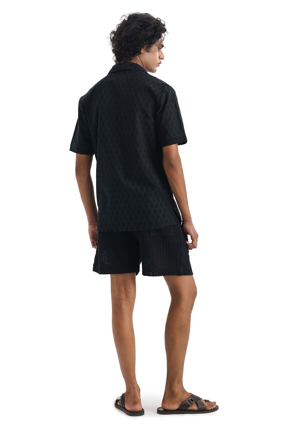 Black Crochet 100% Cotton Shorts