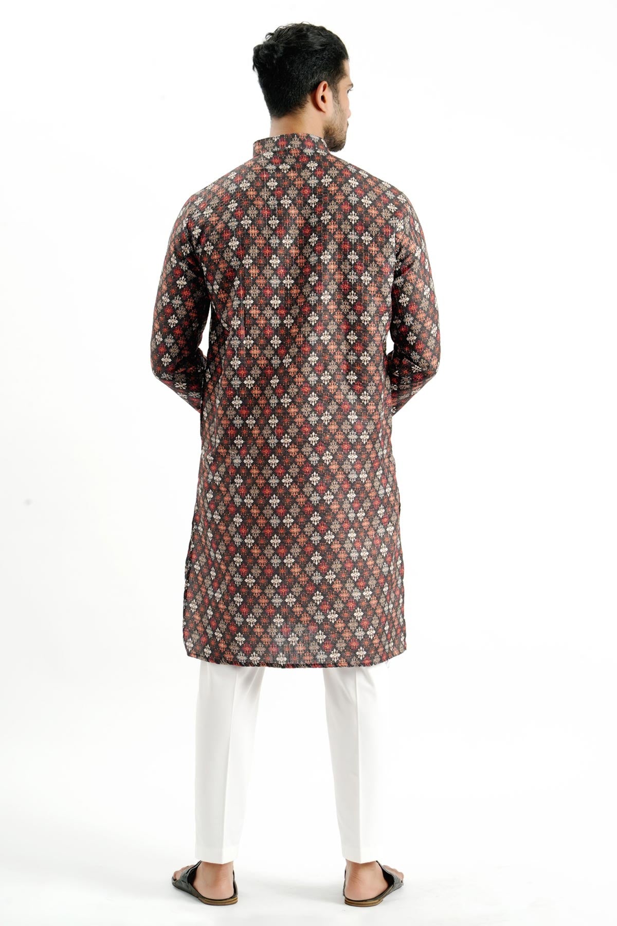 Black Crochet Bandhani Kurta