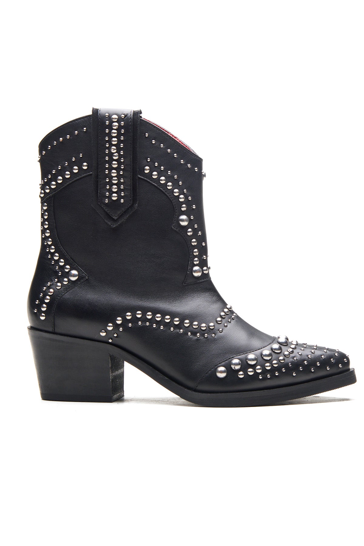 Black Crust Leather Ankle Boots